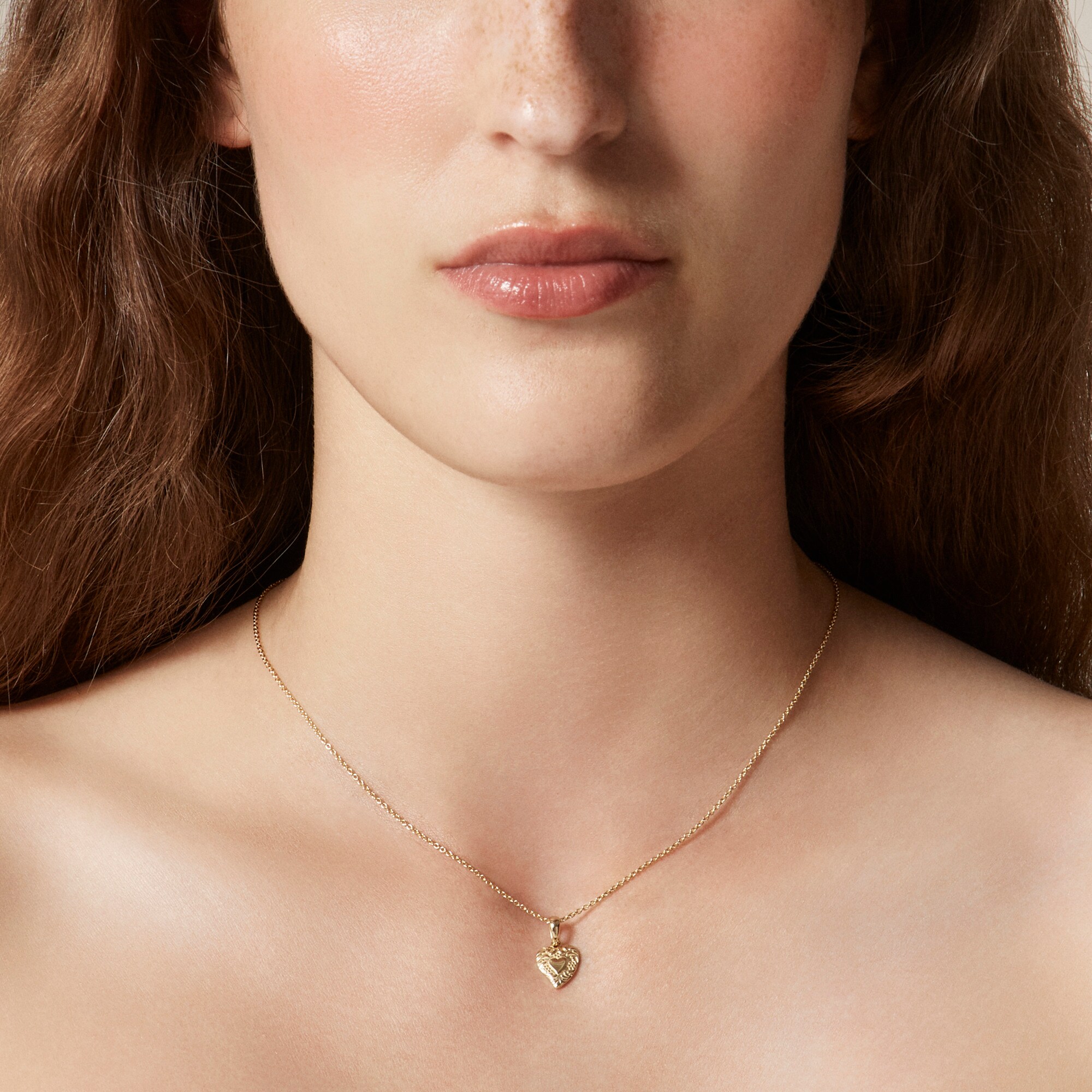 Gold vermeil engraved heart necklace