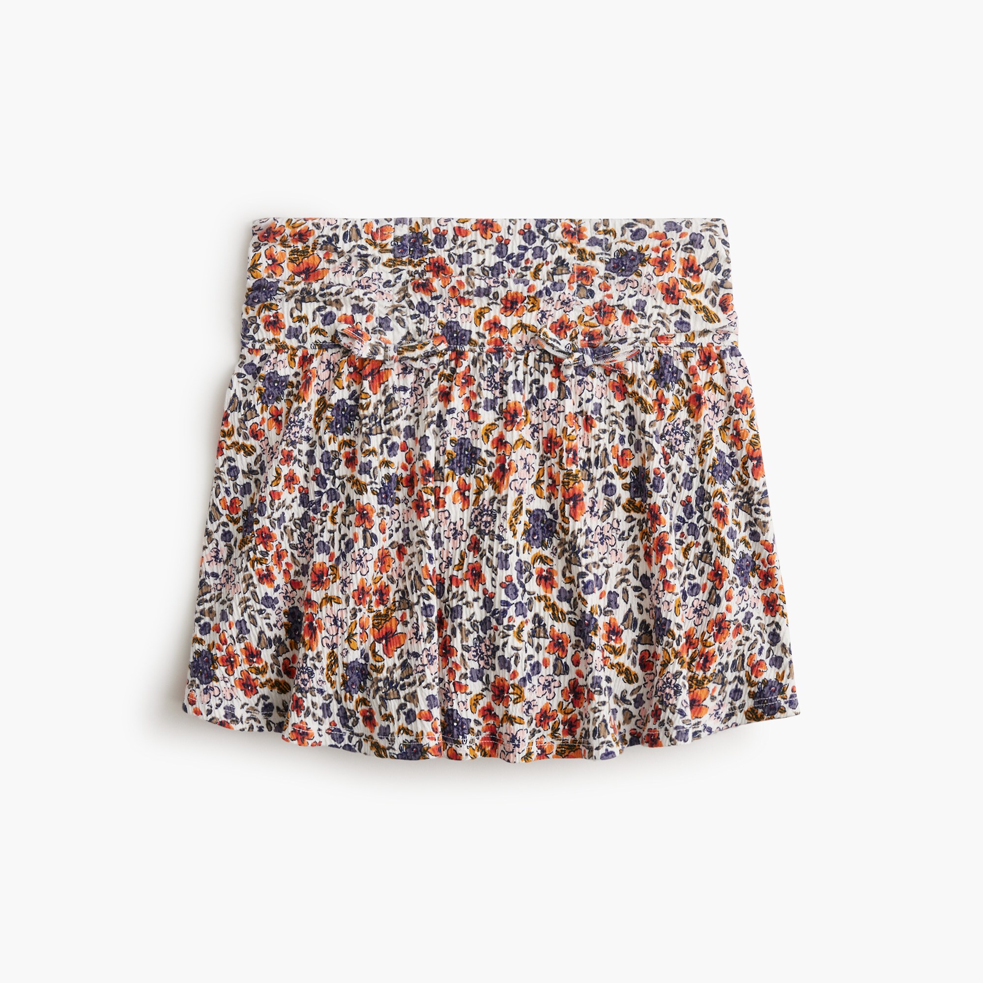  Girls' floral crinkle knit skort