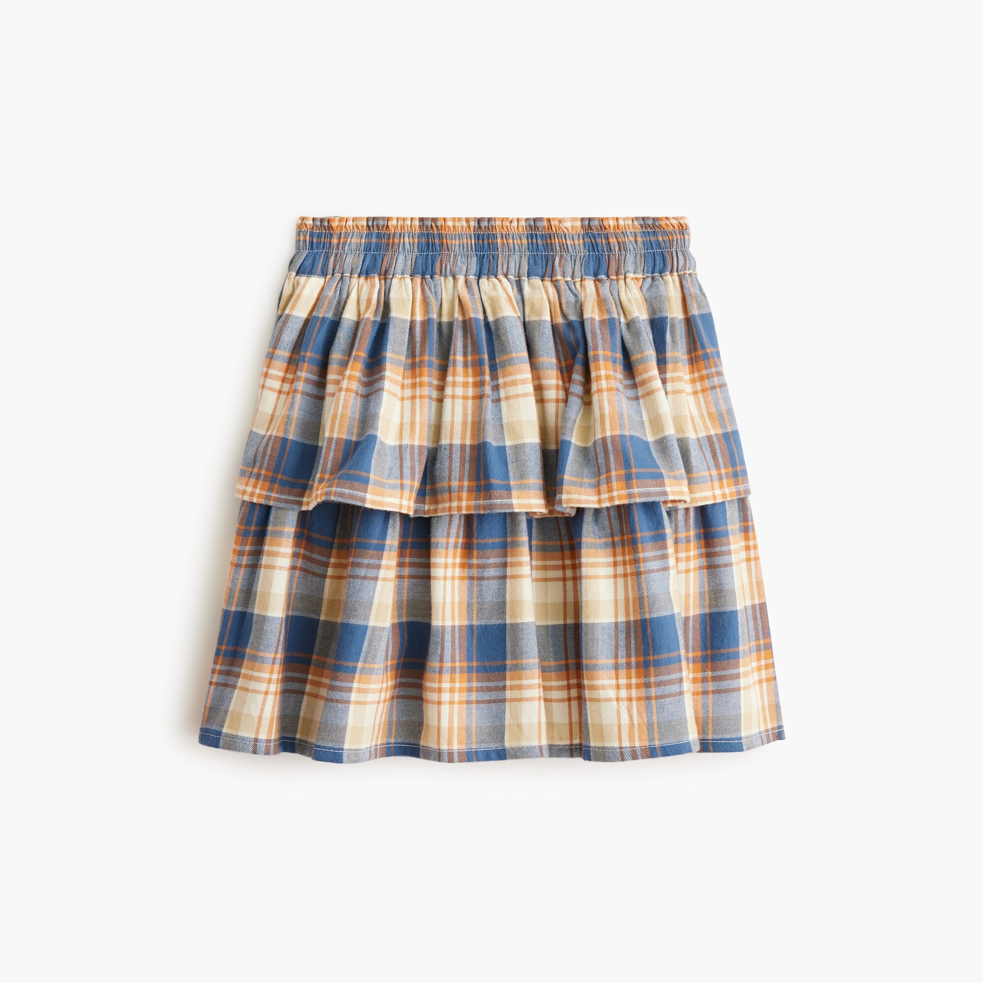 girls' plaid tiered flannel skirt for girls