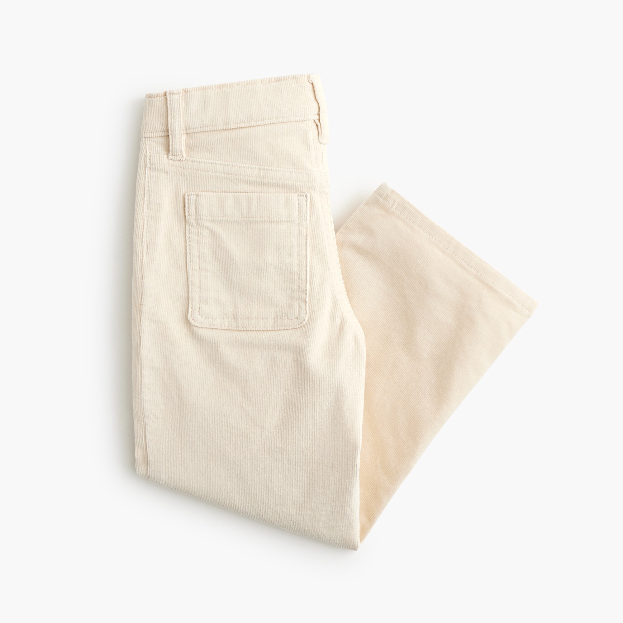 Girls' patch-pocket wide-leg corduroy pant