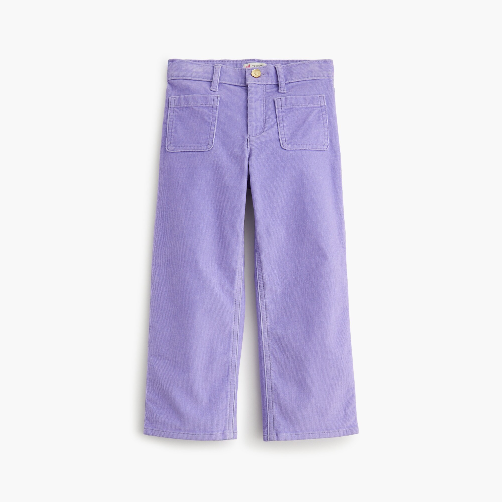  Girls' patch-pocket wide-leg corduroy pant