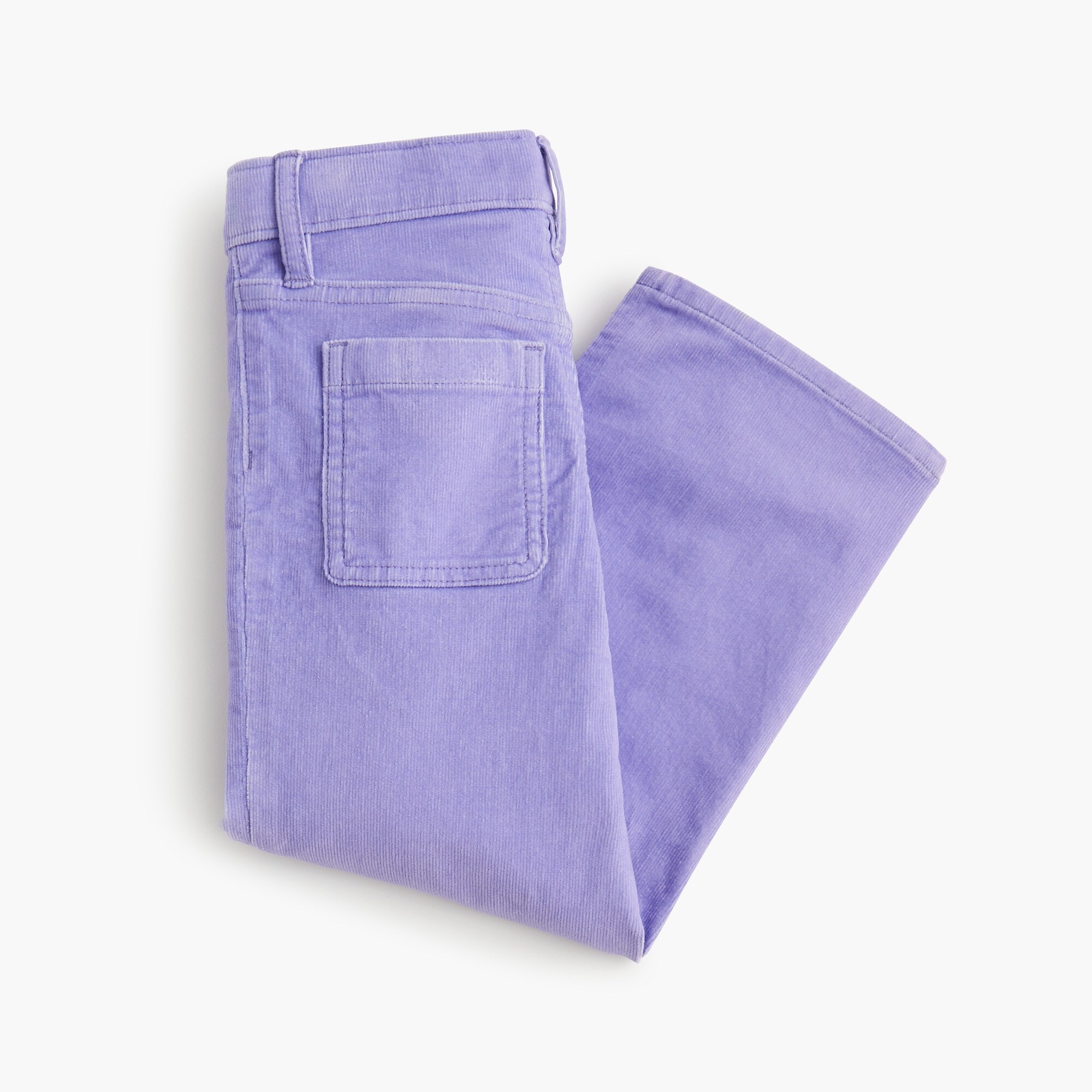 Girls' patch-pocket wide-leg corduroy pant
