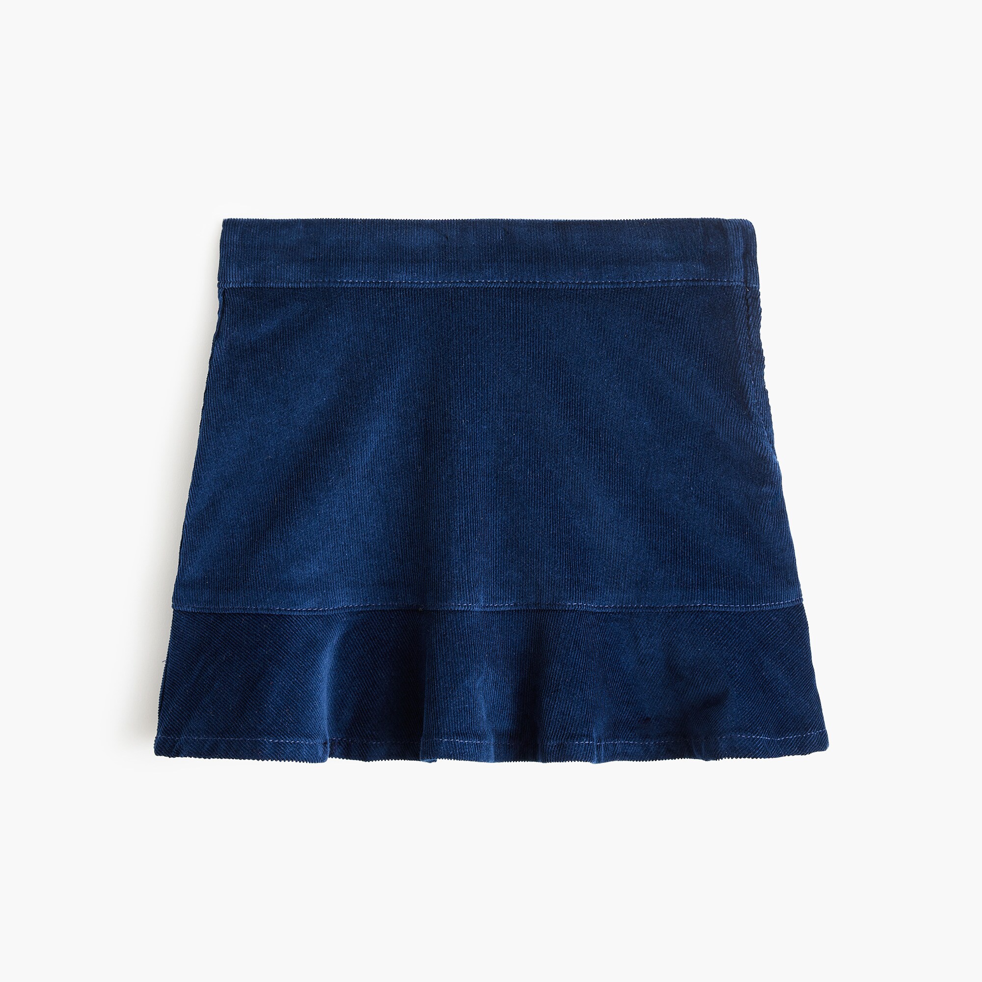  Girls' corduroy ruffle-hem skirt