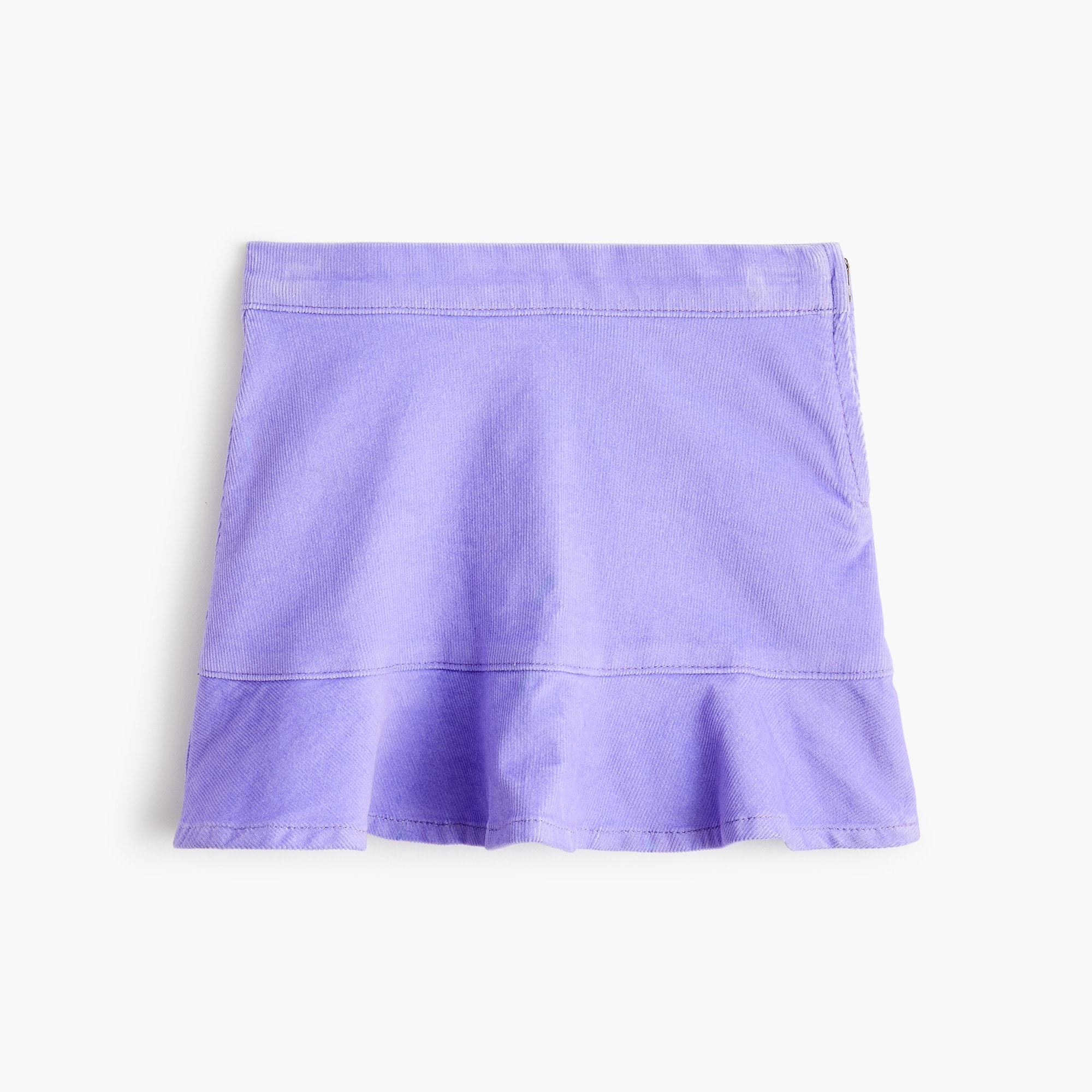  Girls' corduroy ruffle-hem skirt