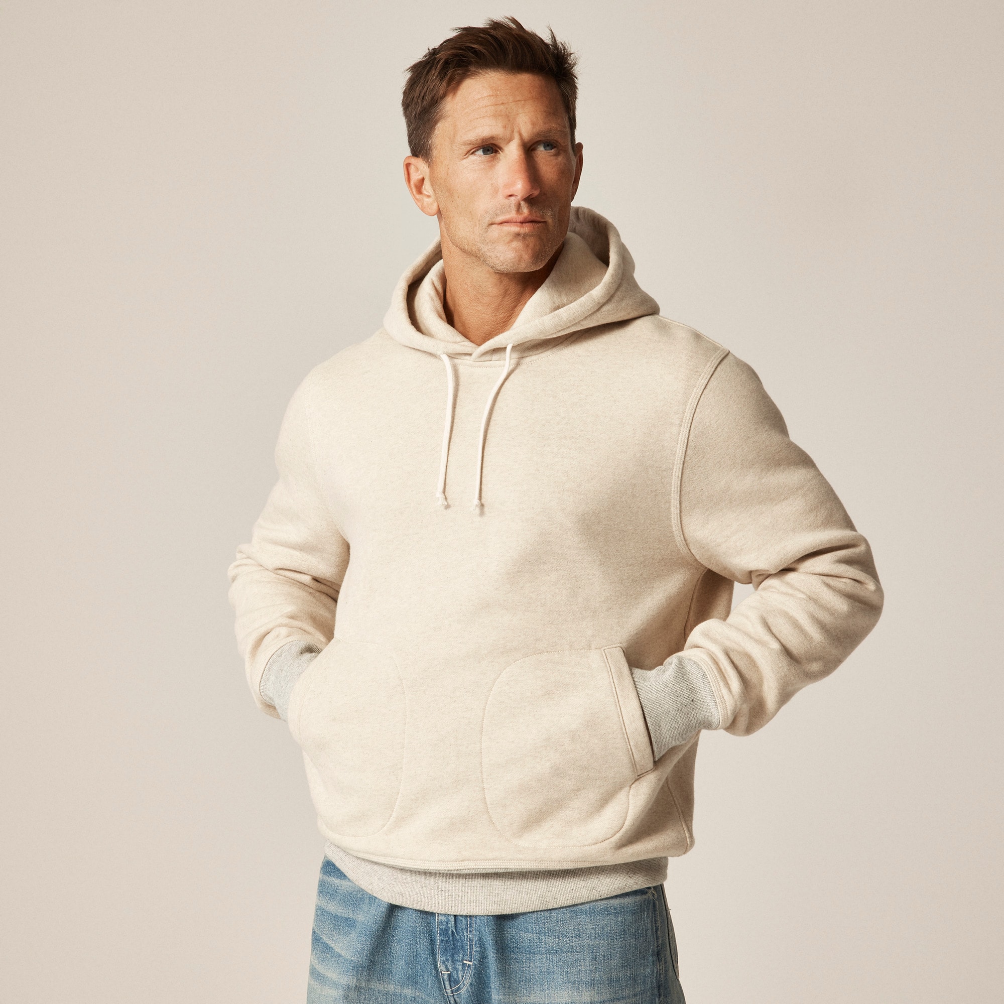 mens Wallace &amp; Barnes heritage fleece pullover hoodie