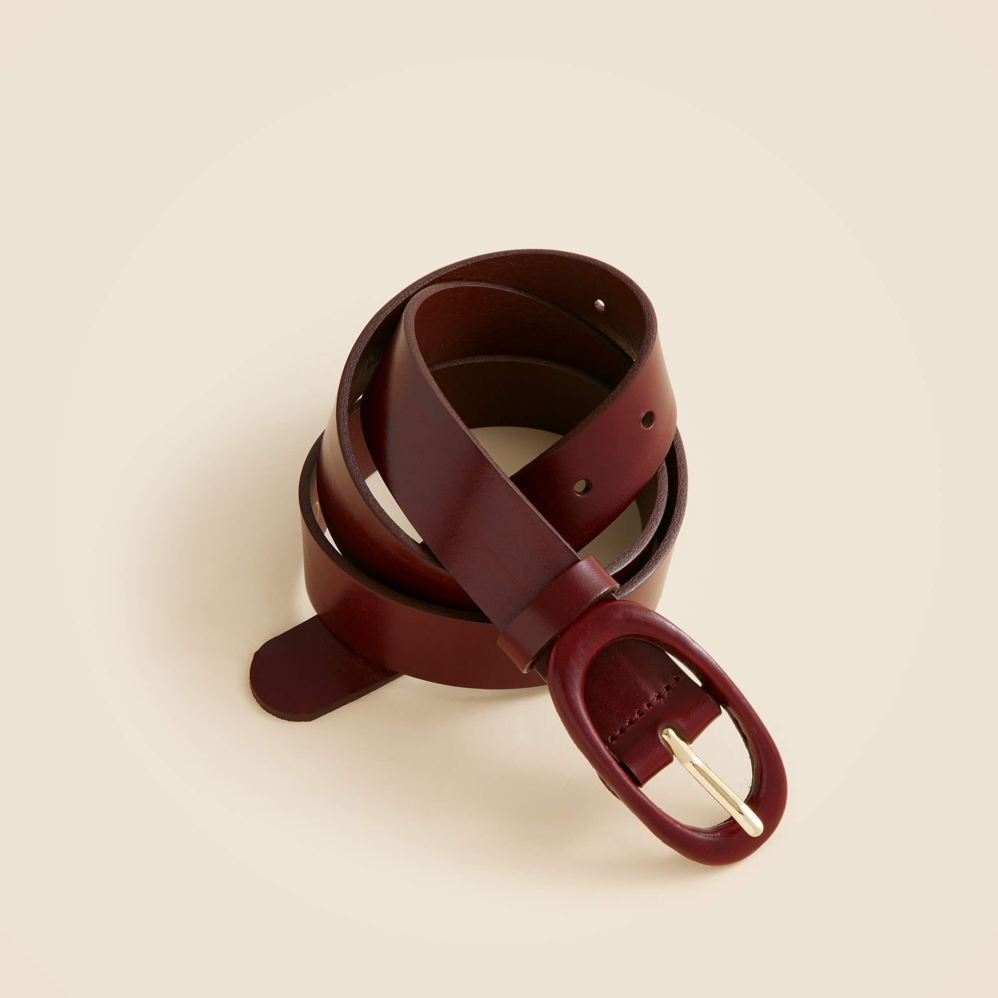 Tonal buckle belt in leather
