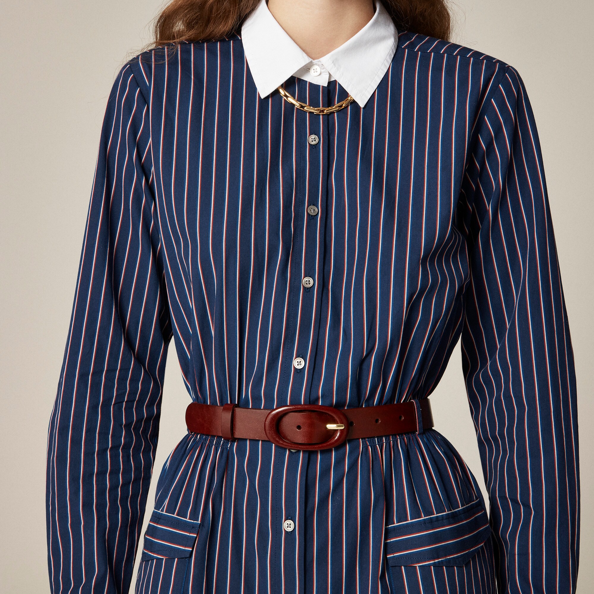 womens Tonal buckle belt in leather