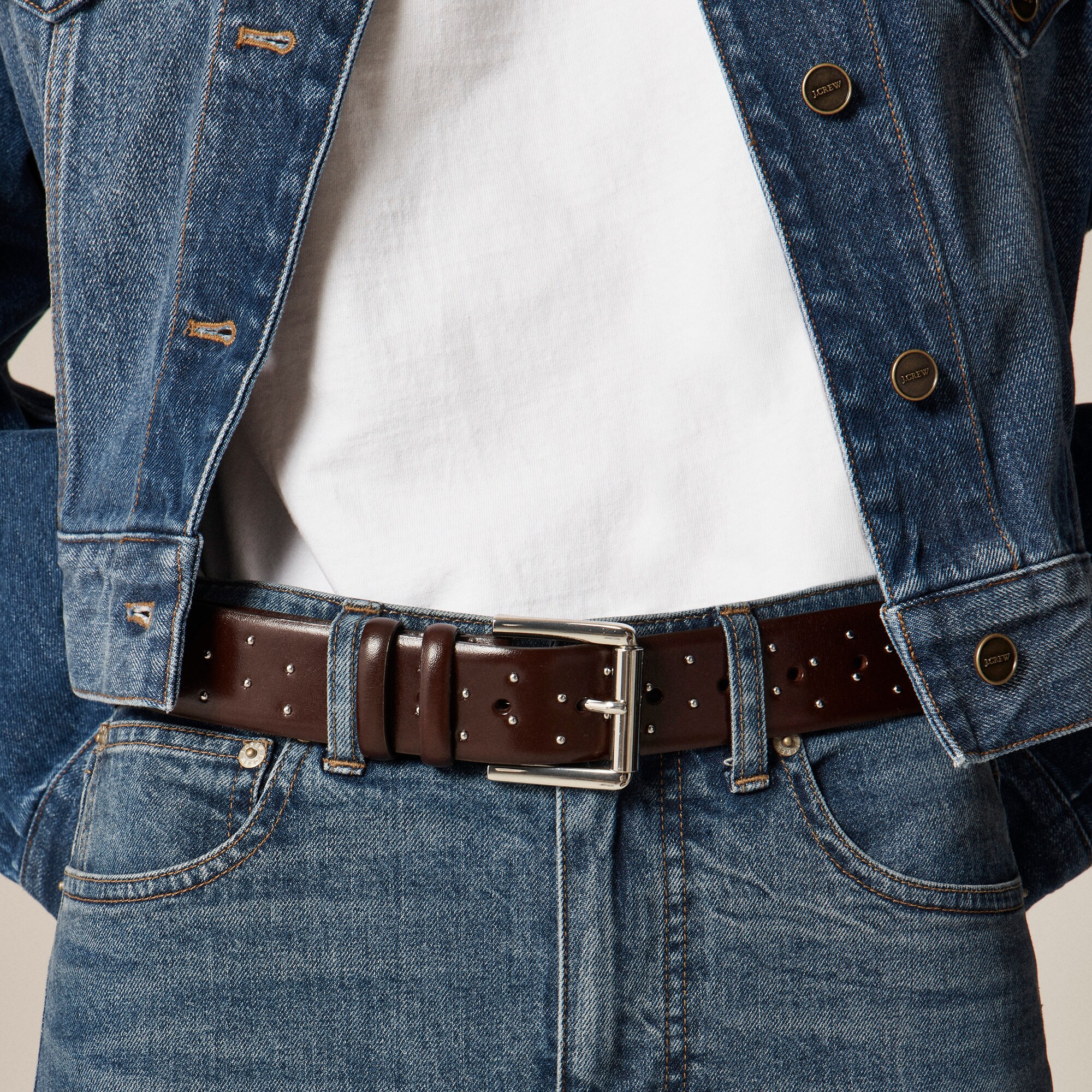 Ceinture Femme J Crew Imprimé Cachemire, Rose Blanc Marron, Taille S/M, 42 X 1 1/4, Occasion Excellent état