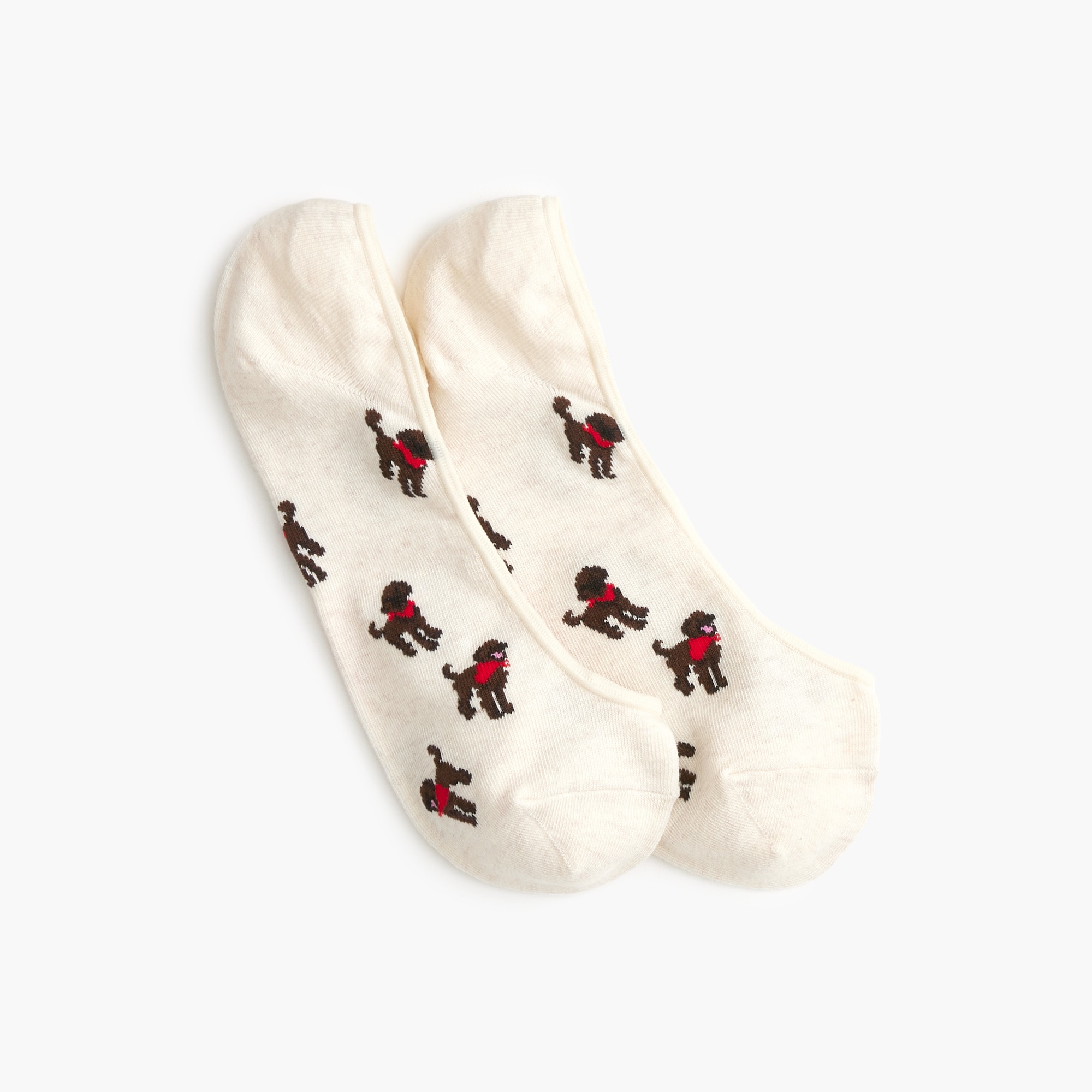 womens Doodle dog no-show socks