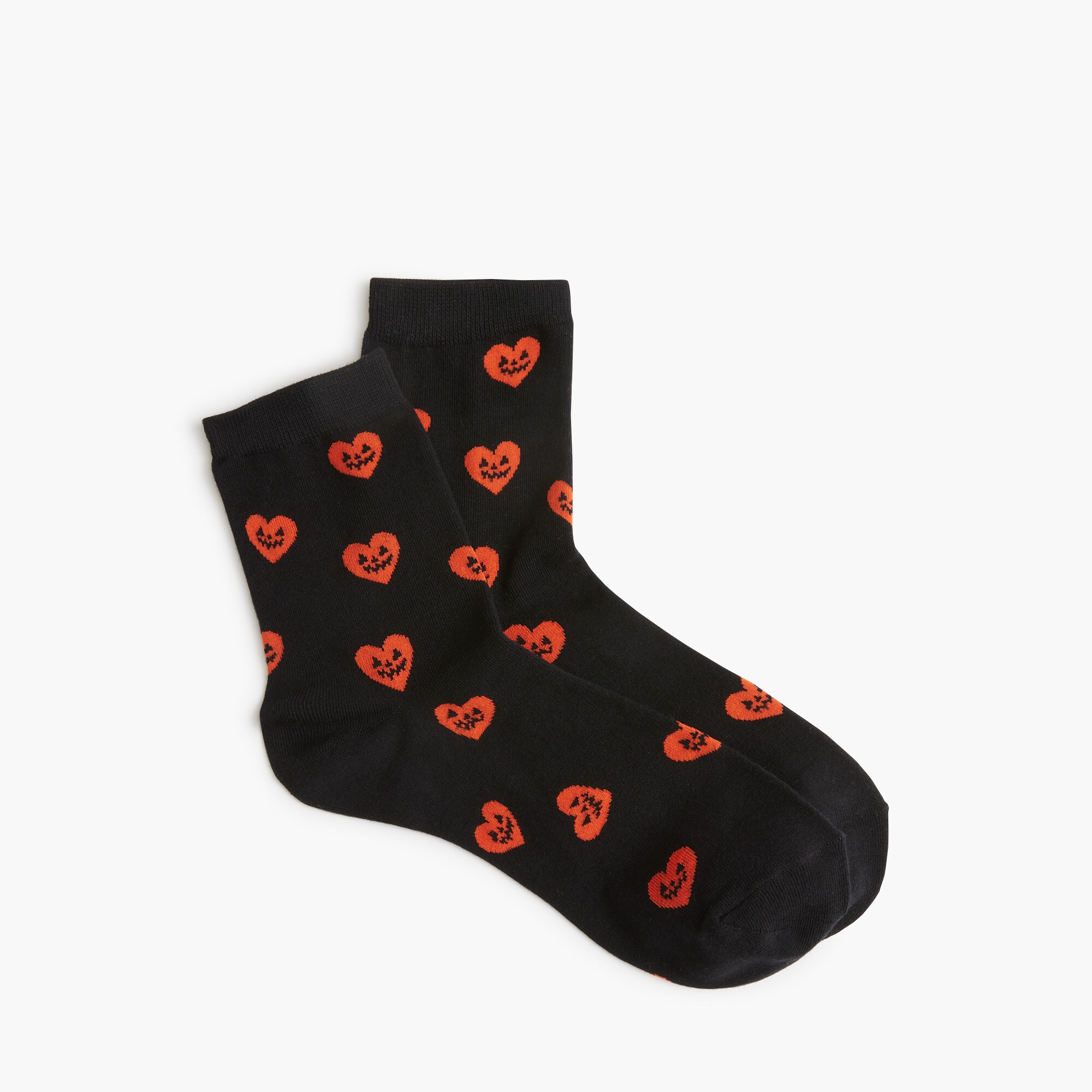 Jack-o'-lantern heart boot socks