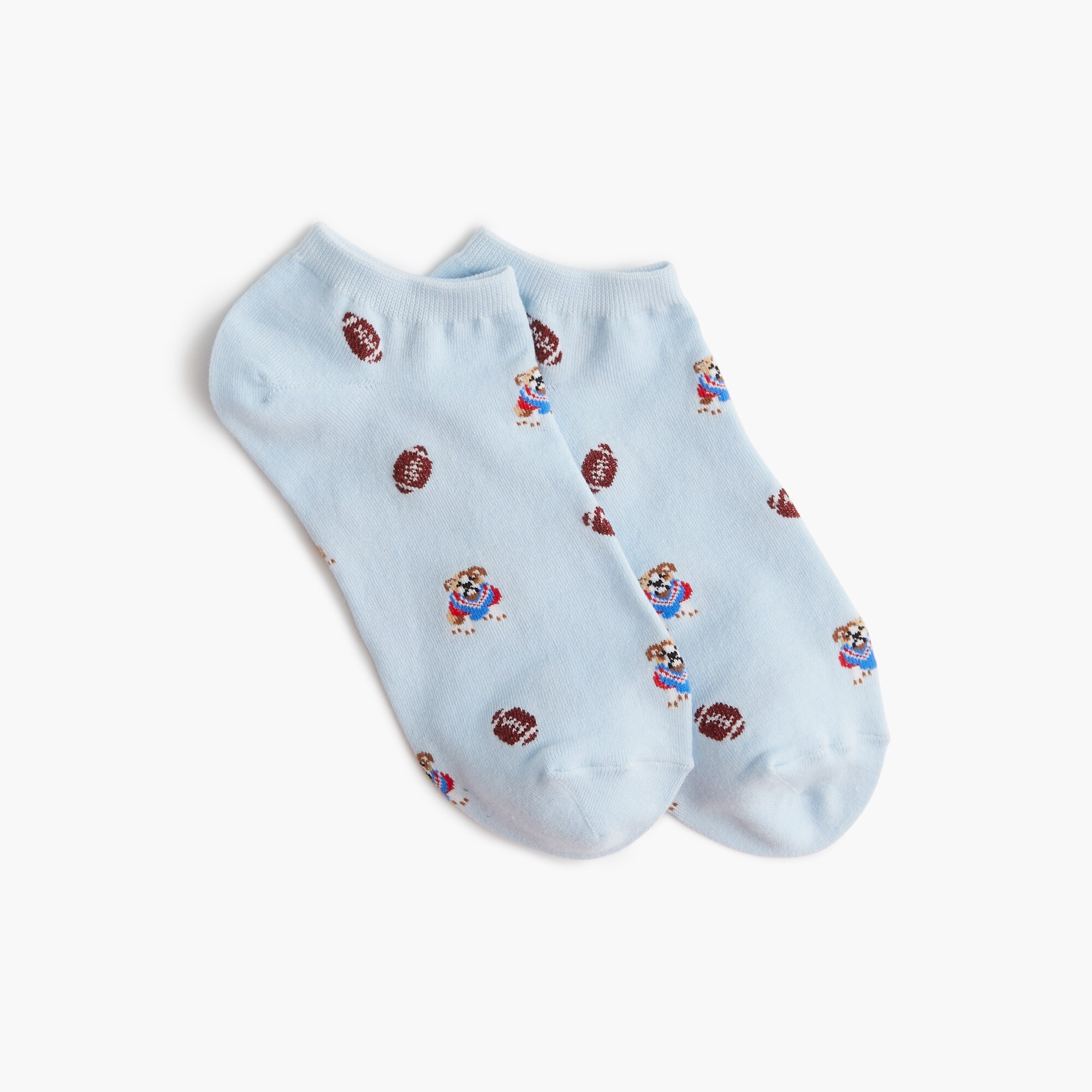 Dog and football ankle socks