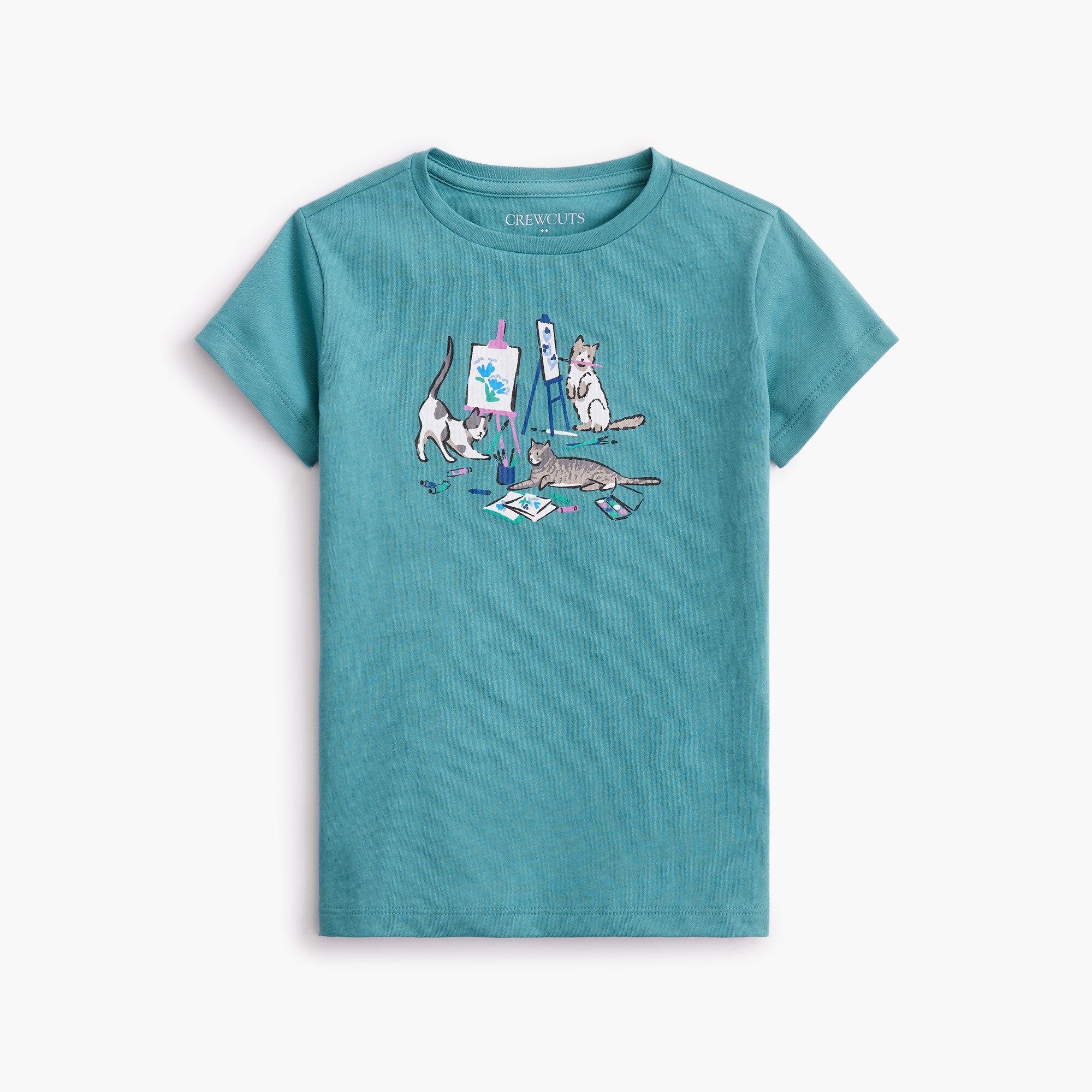  Girls' painting cats graphic tee
