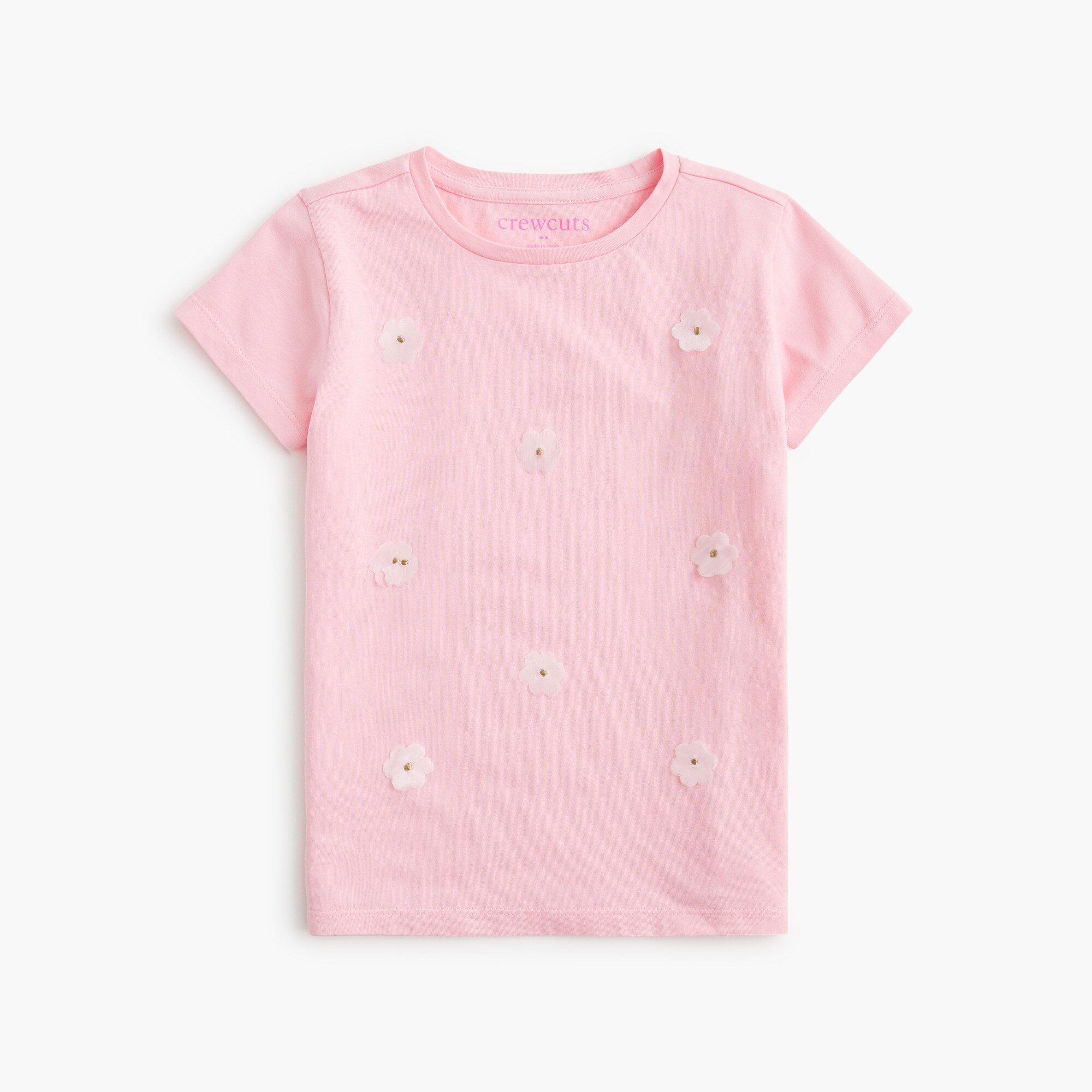 girls' flower-appliqu&eacute; graphic tee for girls