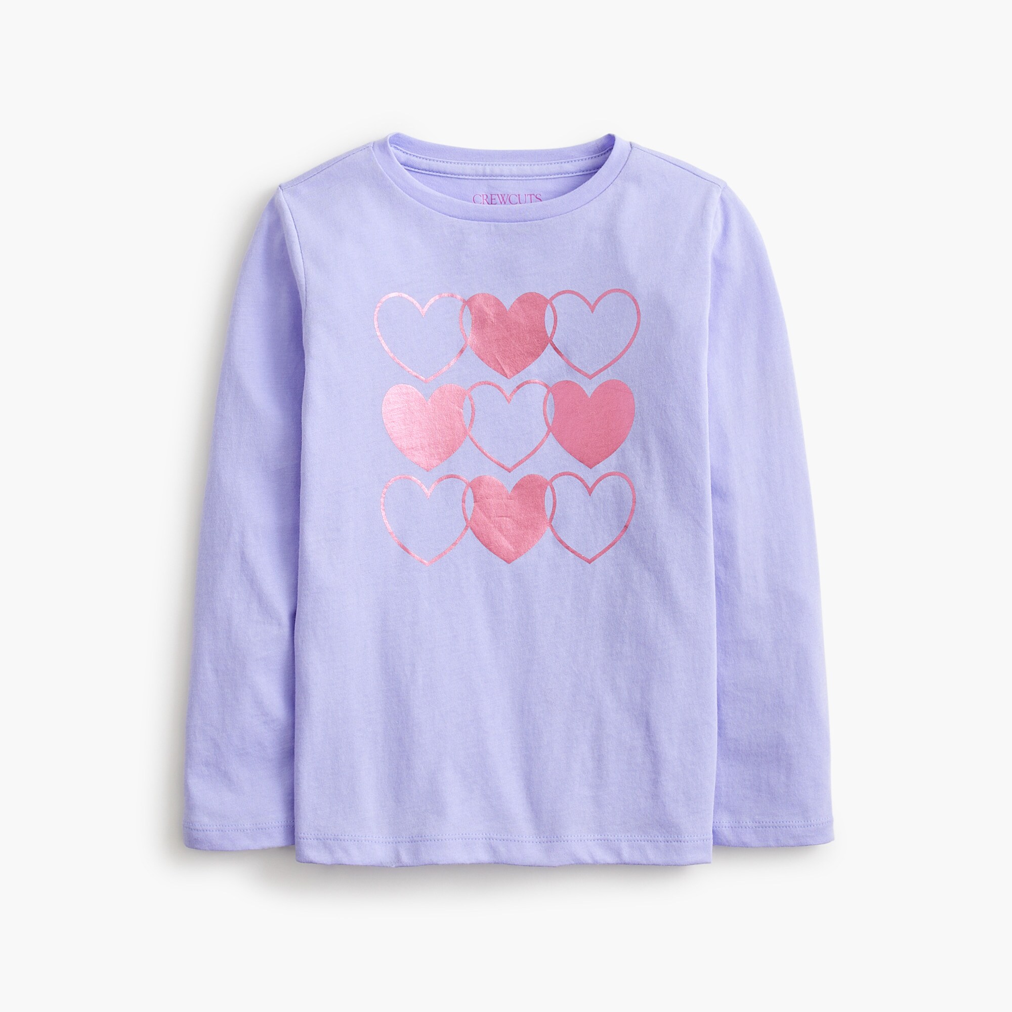 girls' heart grid graphic tee for girls
