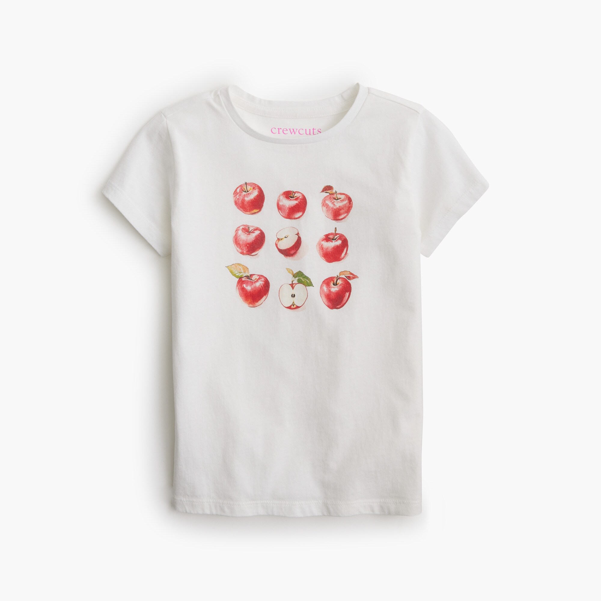  Girls' apple grid graphic tee