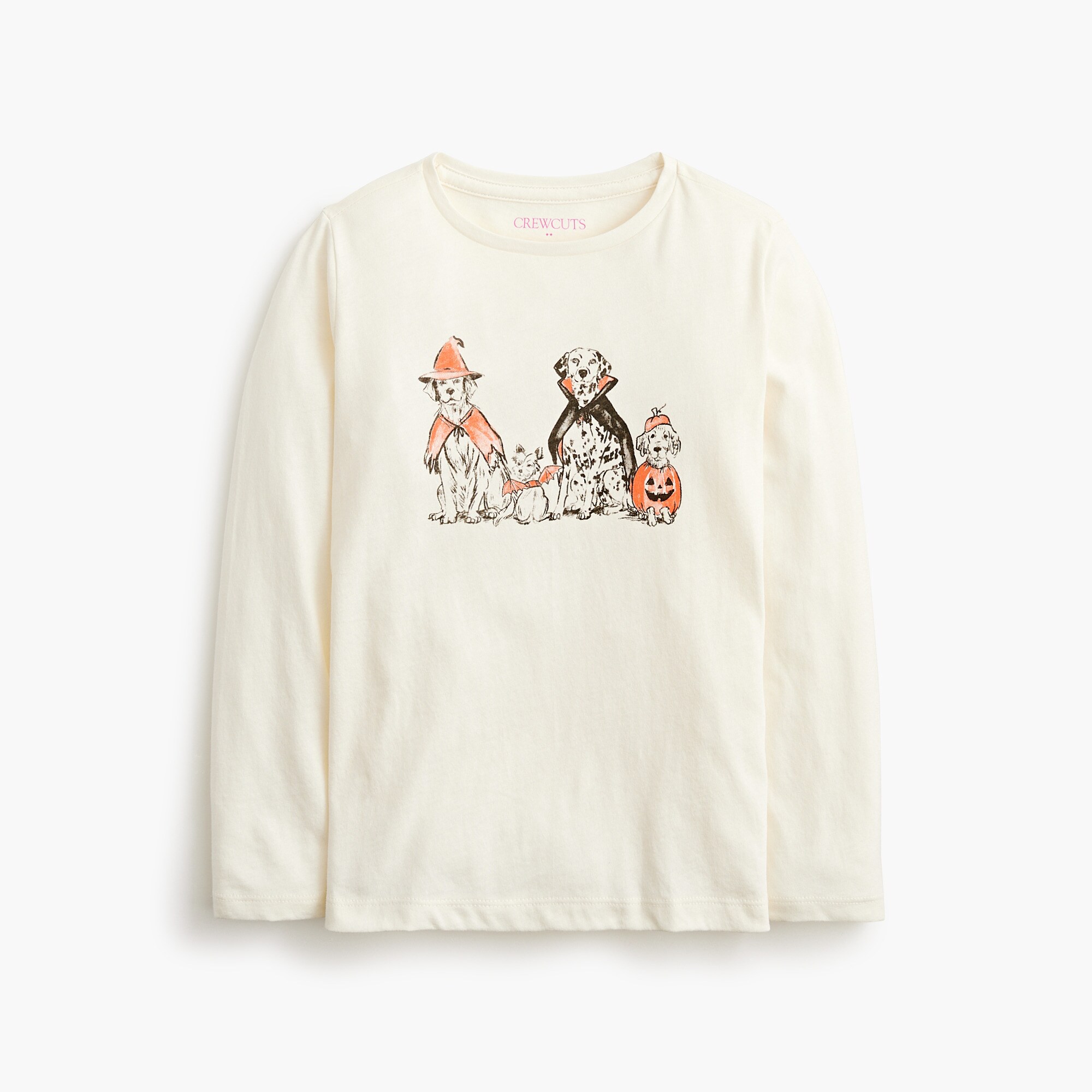 Girls' long-sleeve dogs in costumes graphic tee