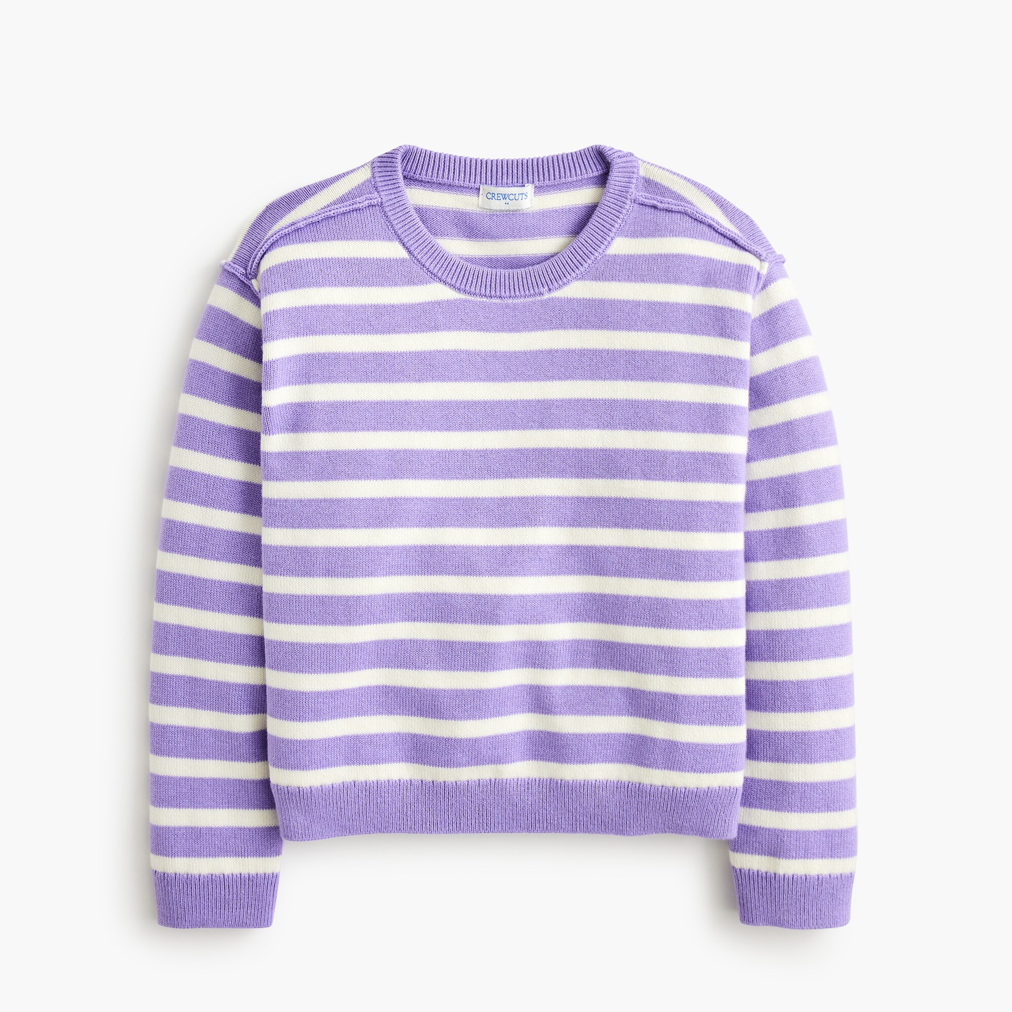  Girls' striped crewneck sweater