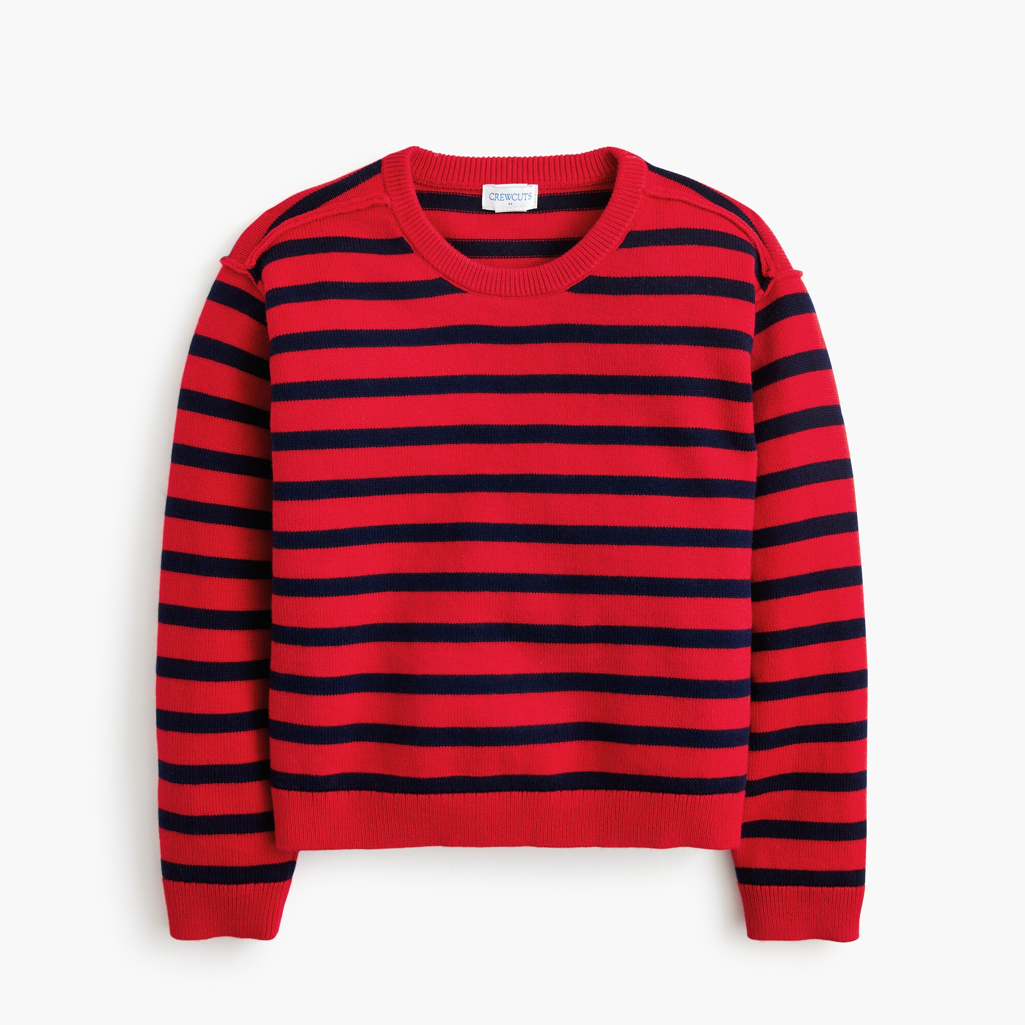  Girls' striped crewneck sweater