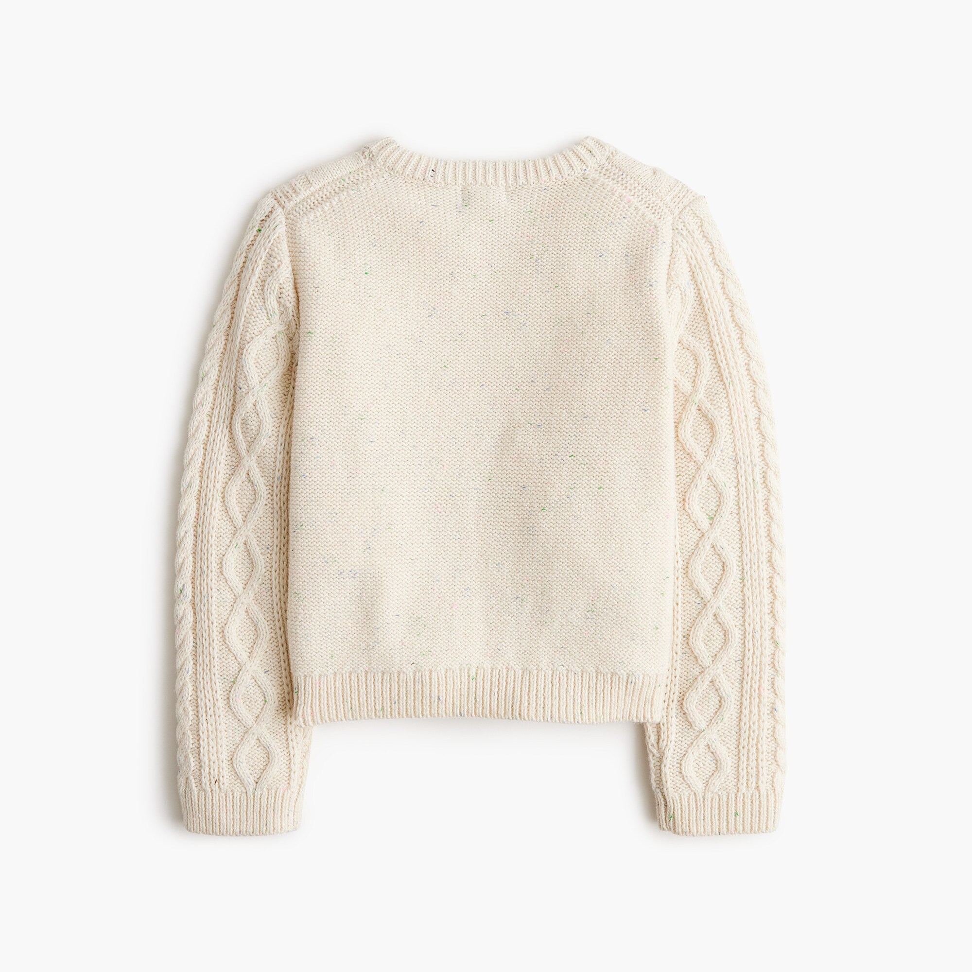 Girls' cable-knit donegal sweater