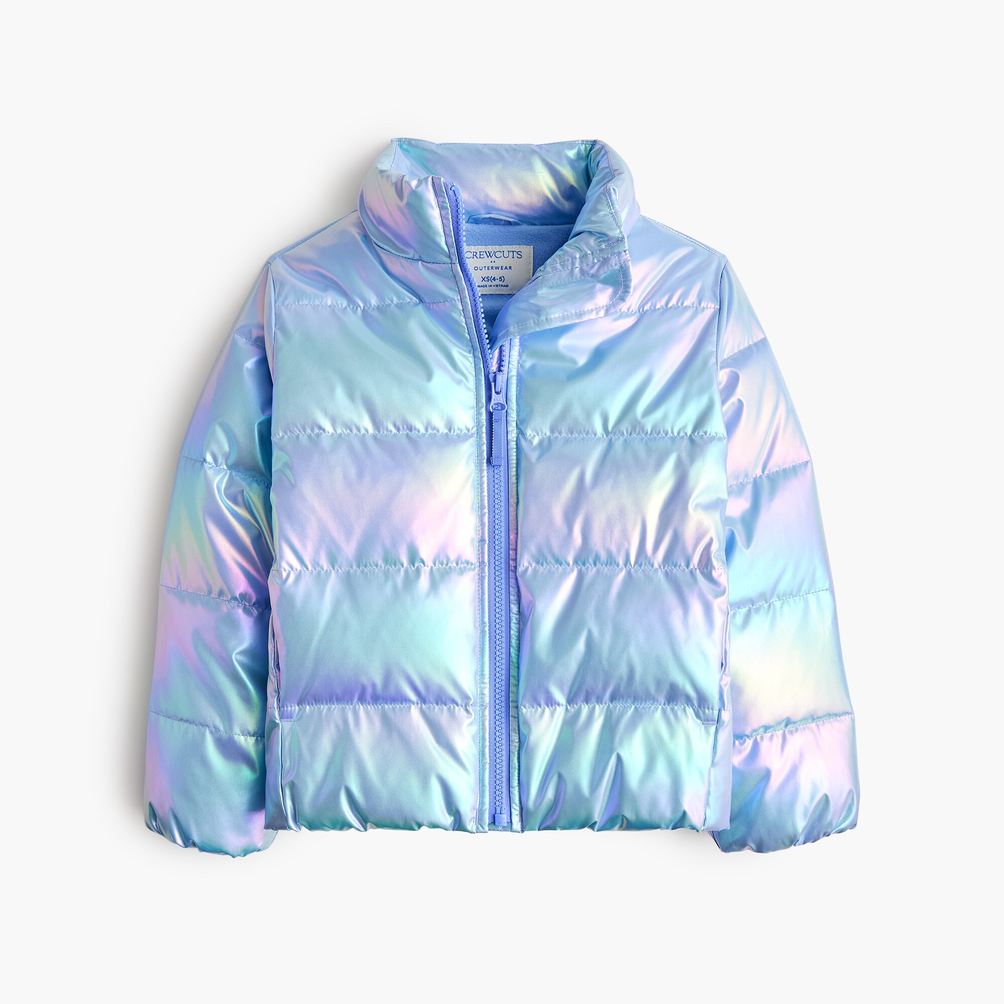 girls' metallic puffer jacket for girls