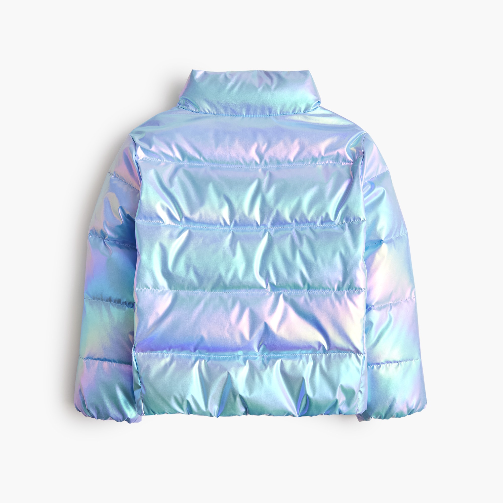 Girls' metallic puffer jacket
