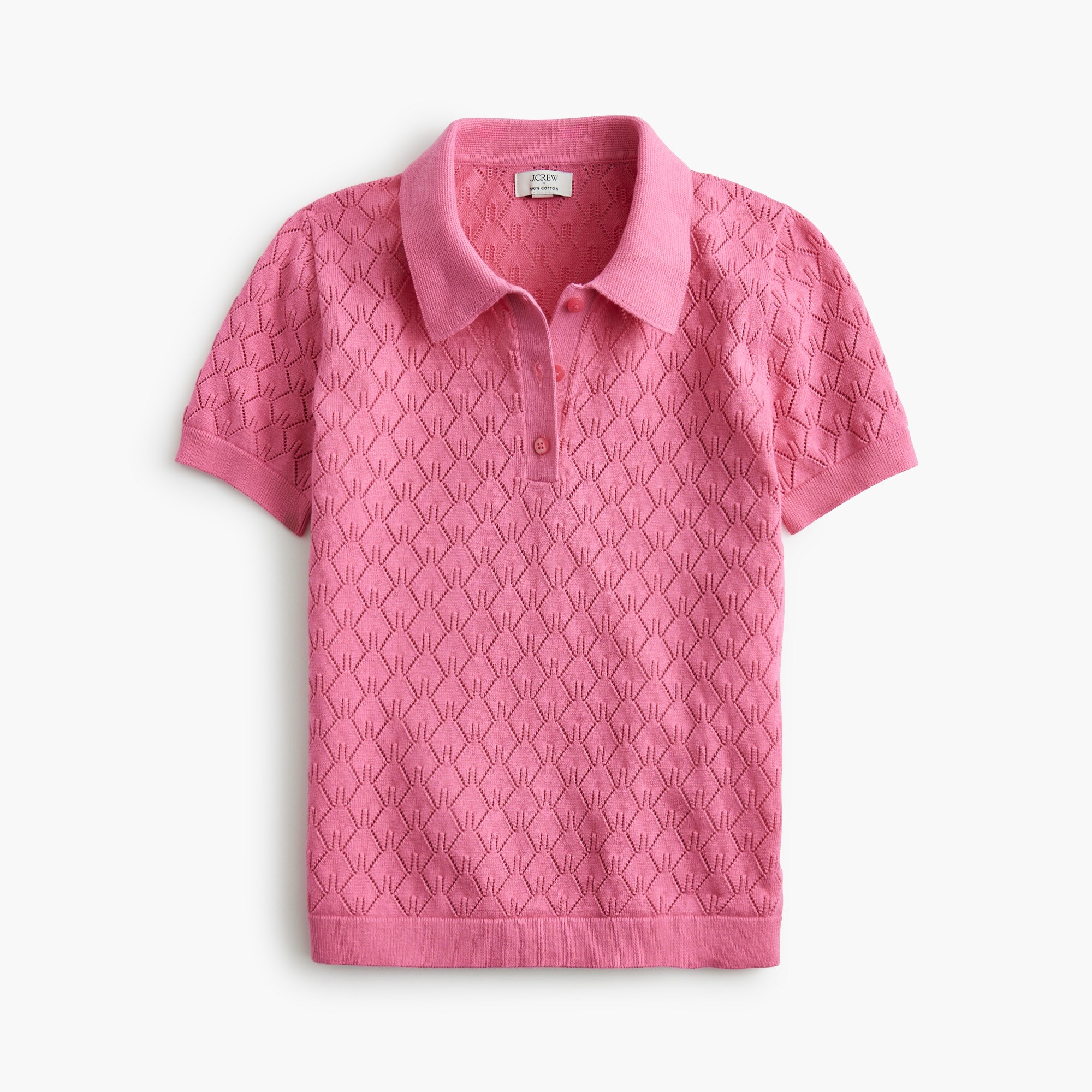 Short-sleeve Pointelle Sweater-polo For Women | Factory