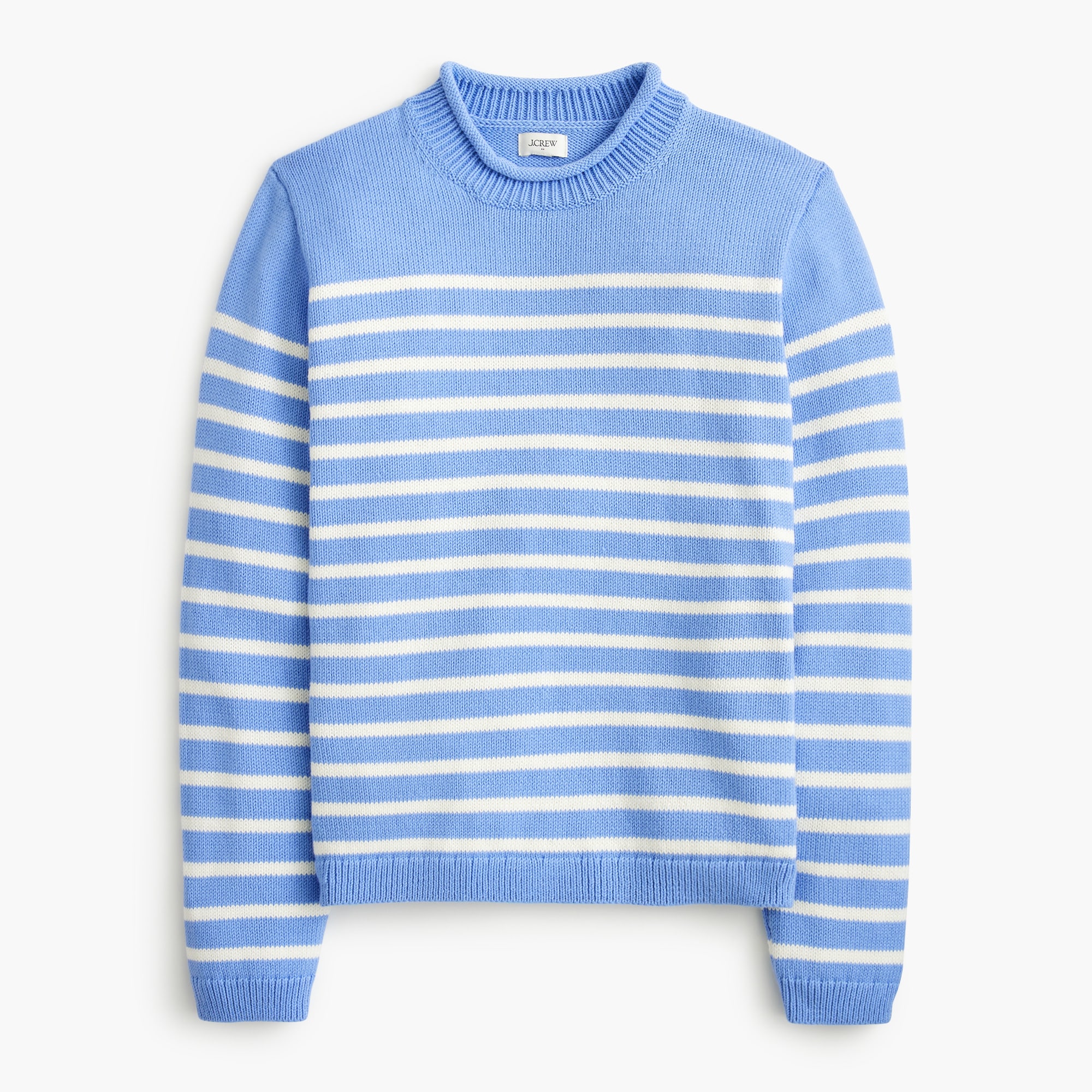 womens Striped classic mockneck sweater