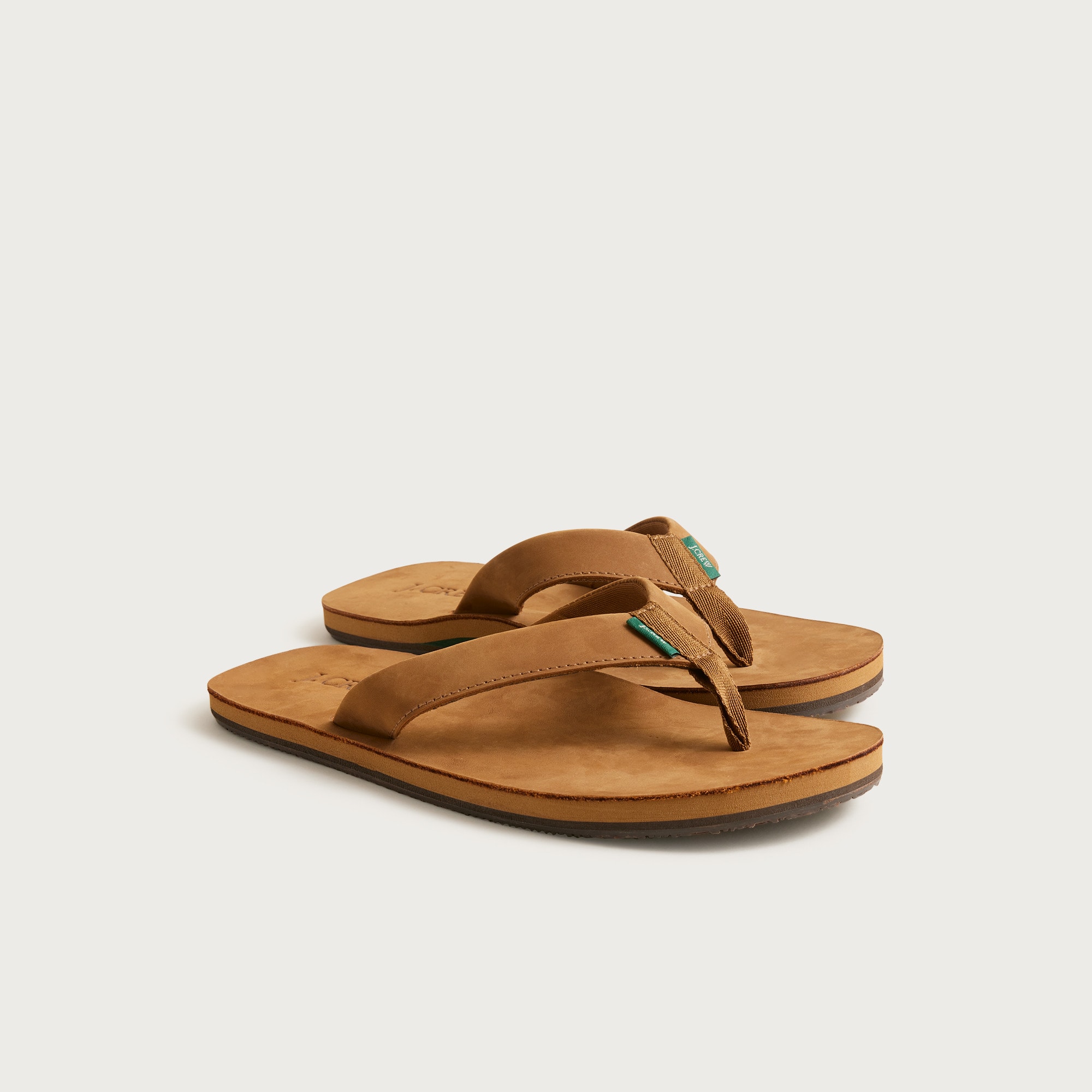 nubuck leather flip-flops for men