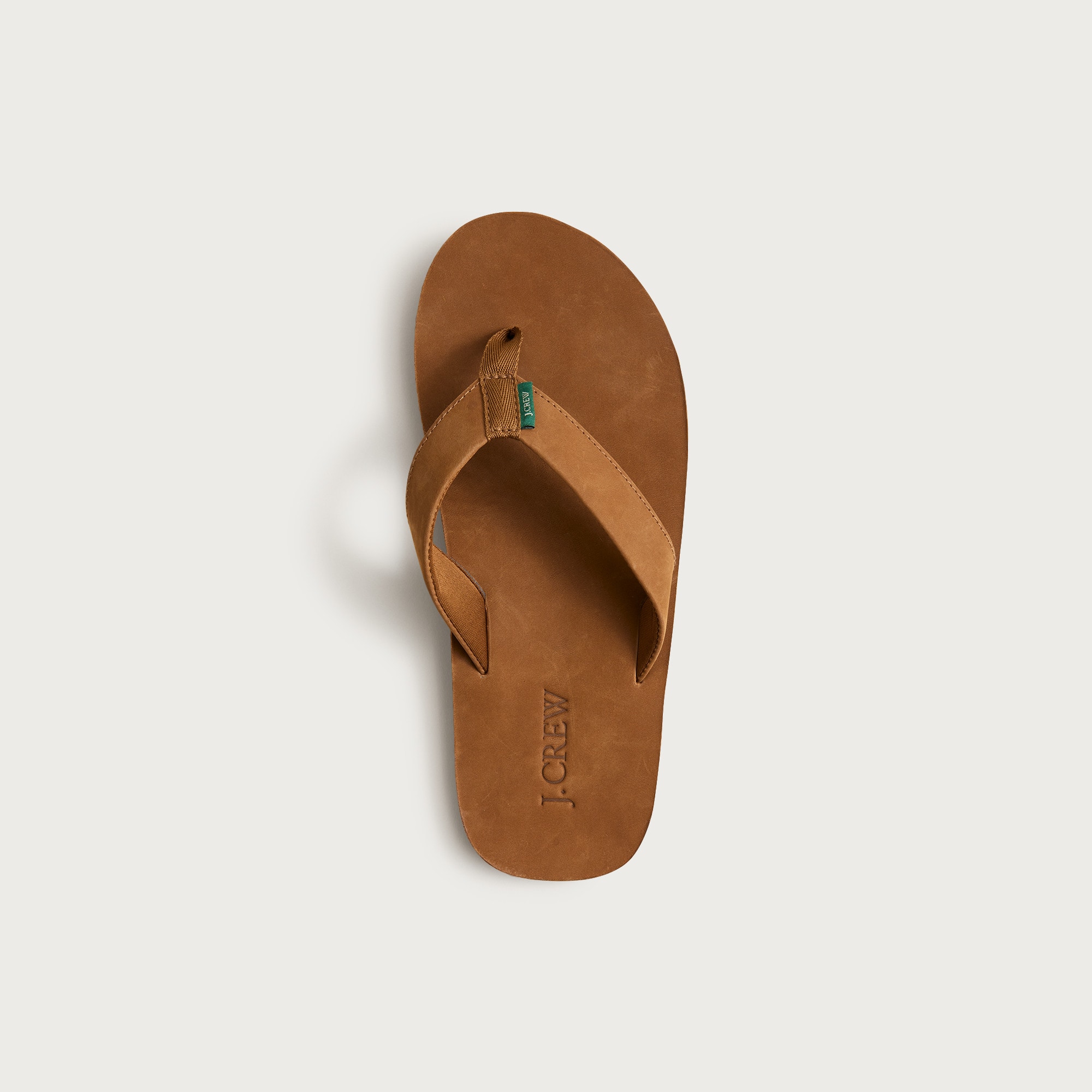Nubuck leather flip-flops