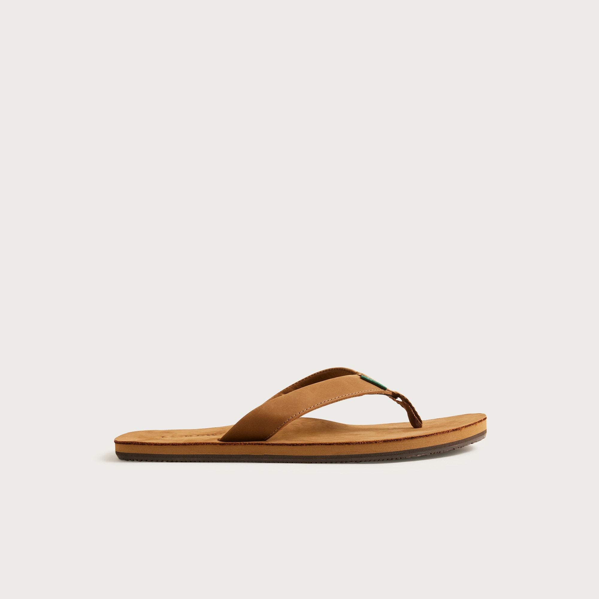 Nubuck leather flip-flops