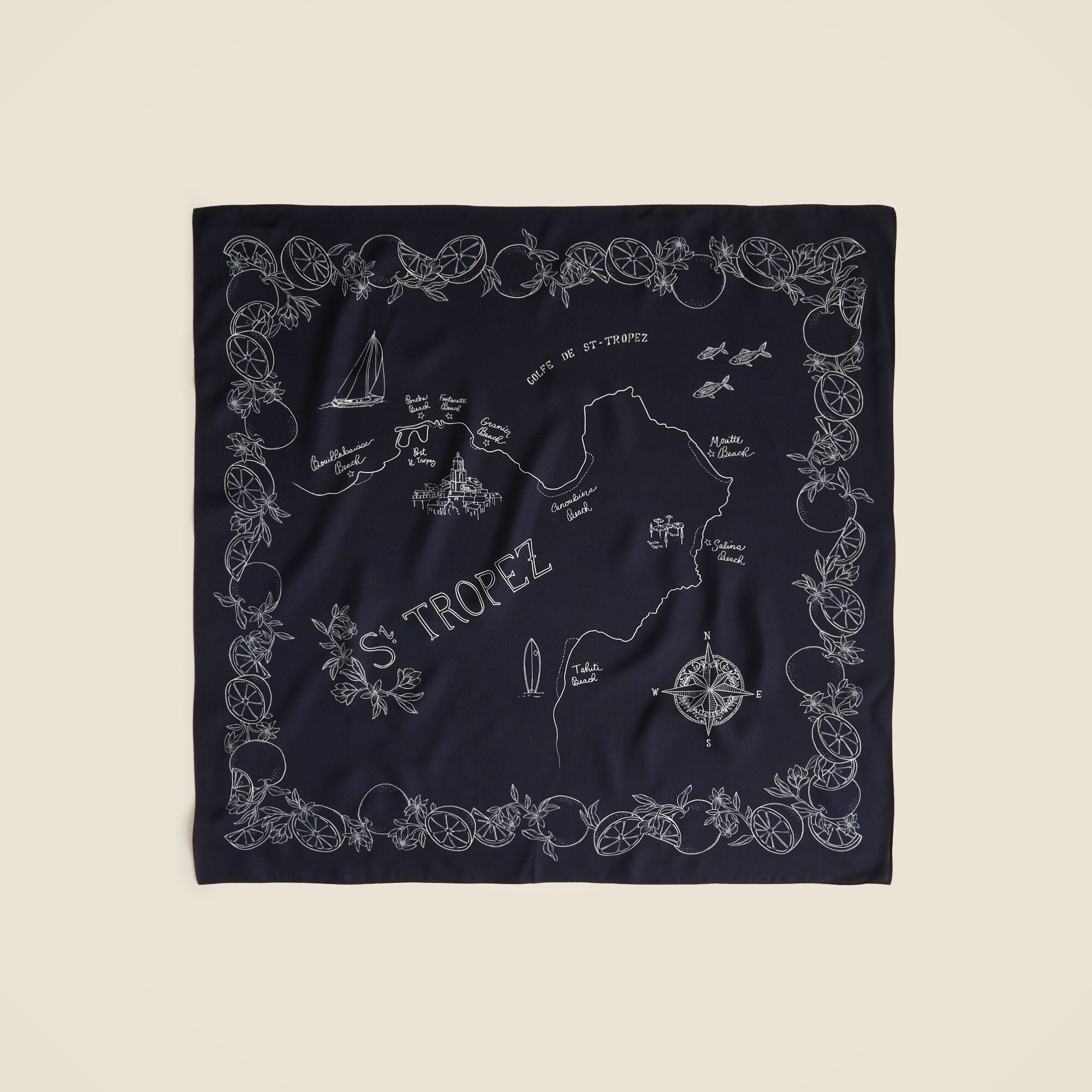 Oversized printed silk bandana
