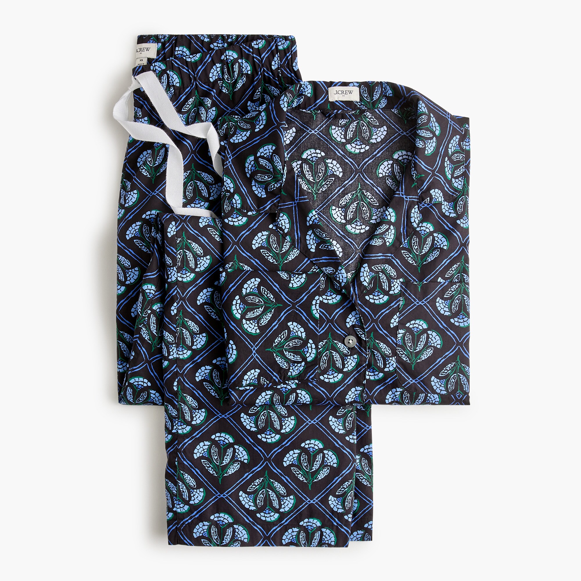 long-sleeve cotton pajama set for women
