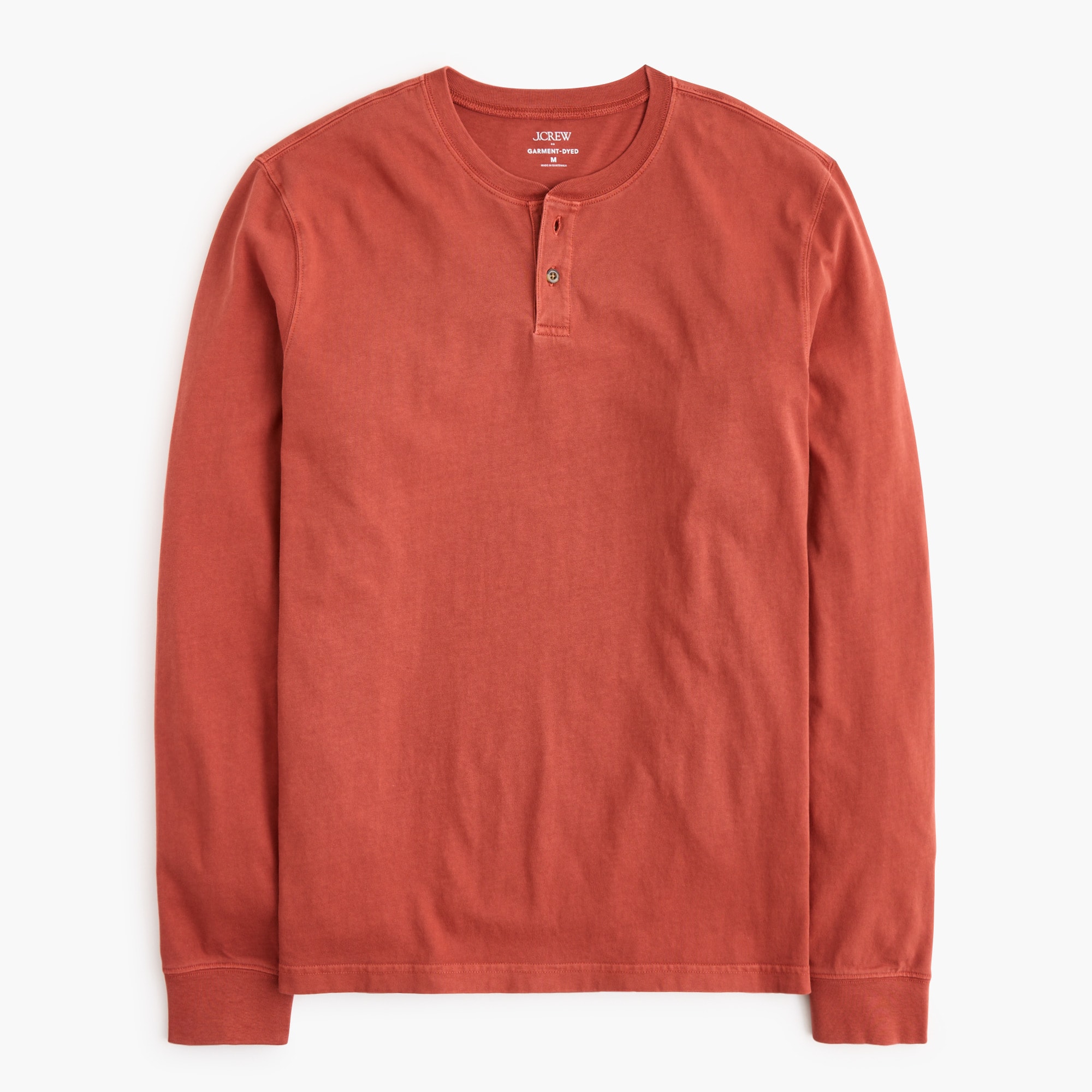 Garment-dyed henley tee
