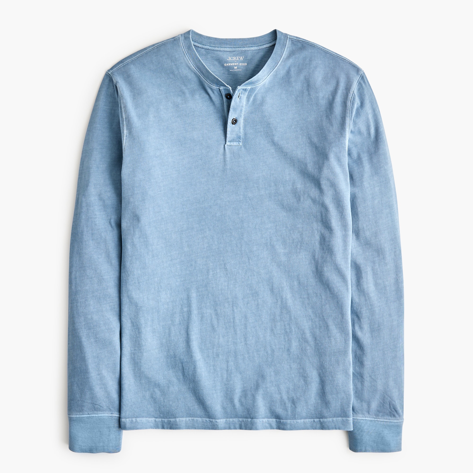 Garment-dyed henley tee