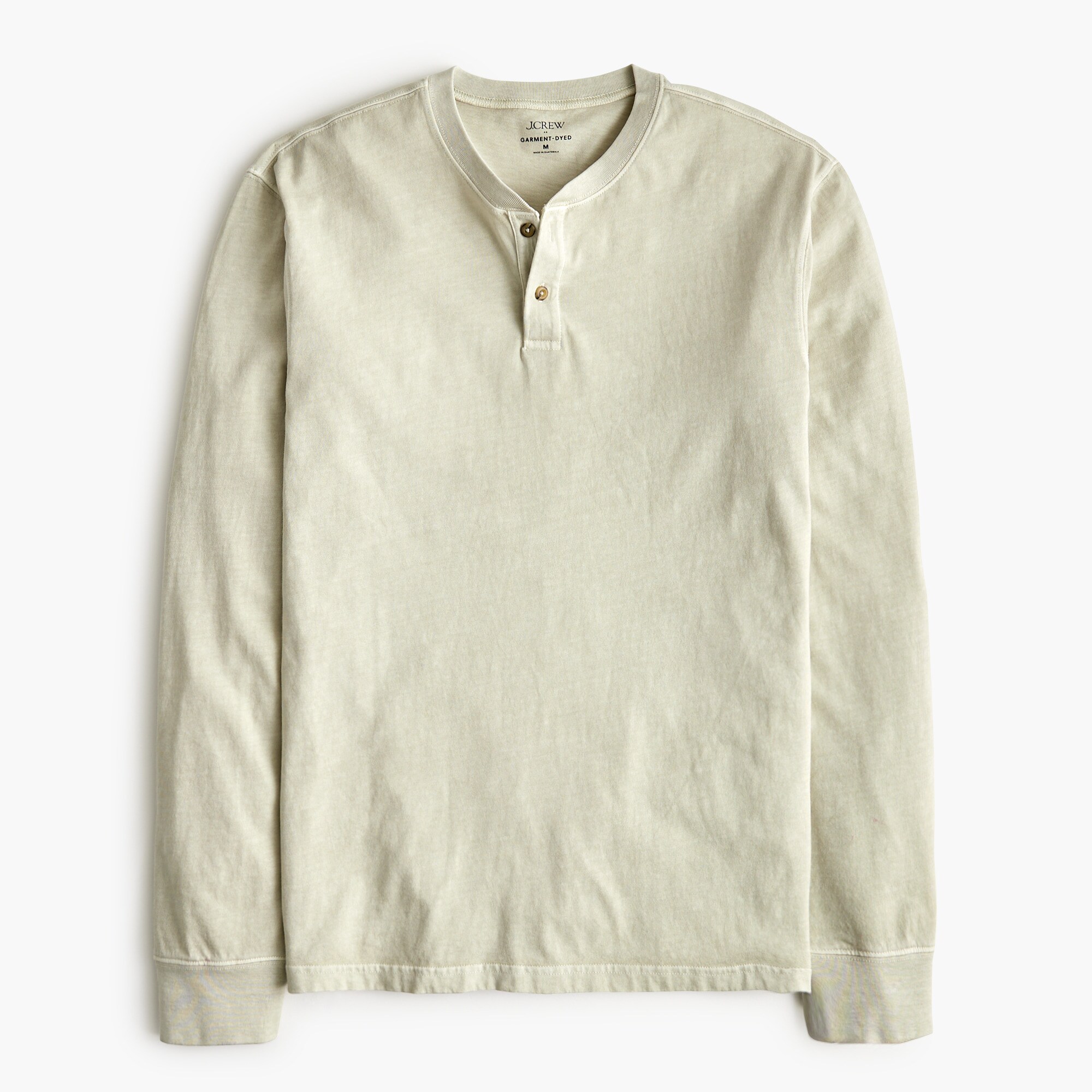 Garment-dyed henley tee