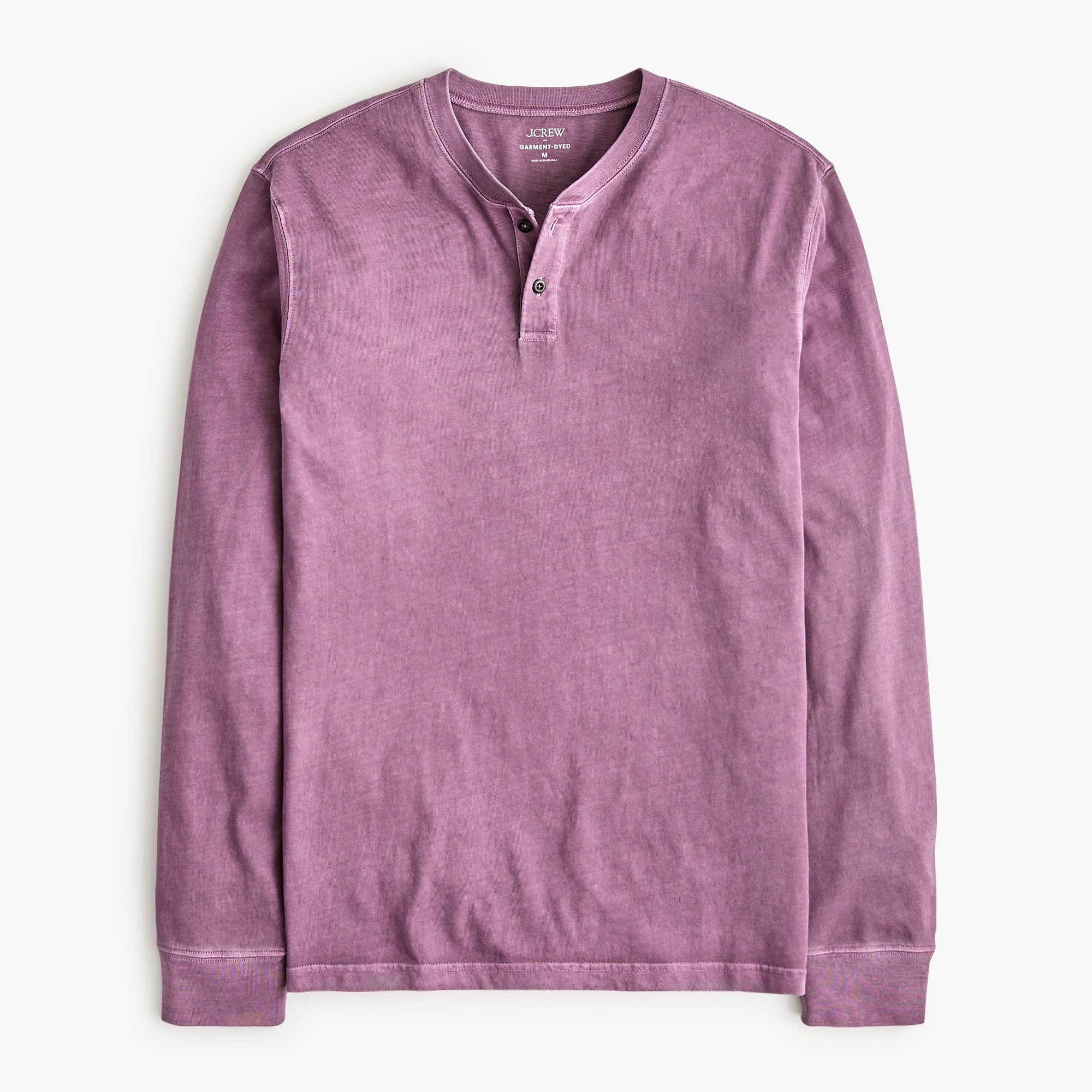  Garment-dyed henley tee