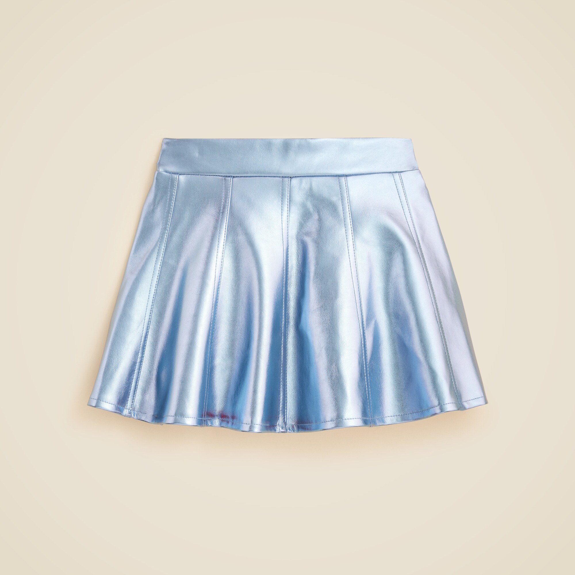 girls' picture day skirt in faux metallic leather for girls