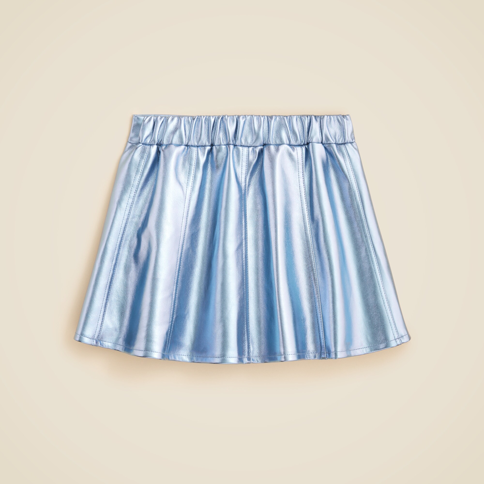 Girls' picture day skirt in faux metallic leather