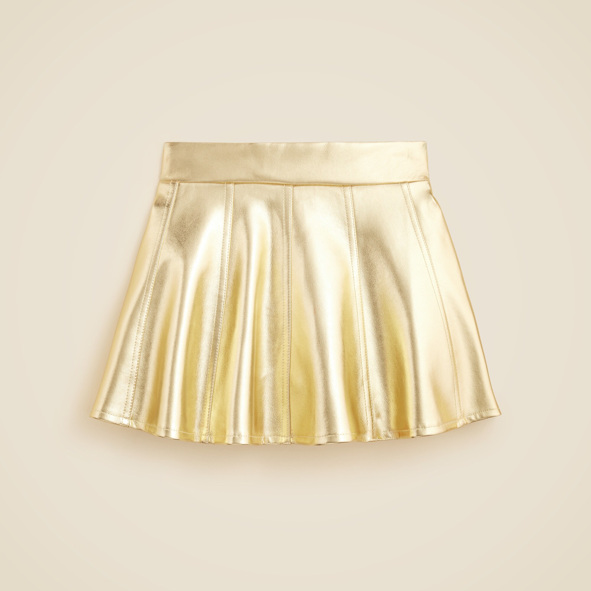  Girls' picture day skirt in faux metallic leather