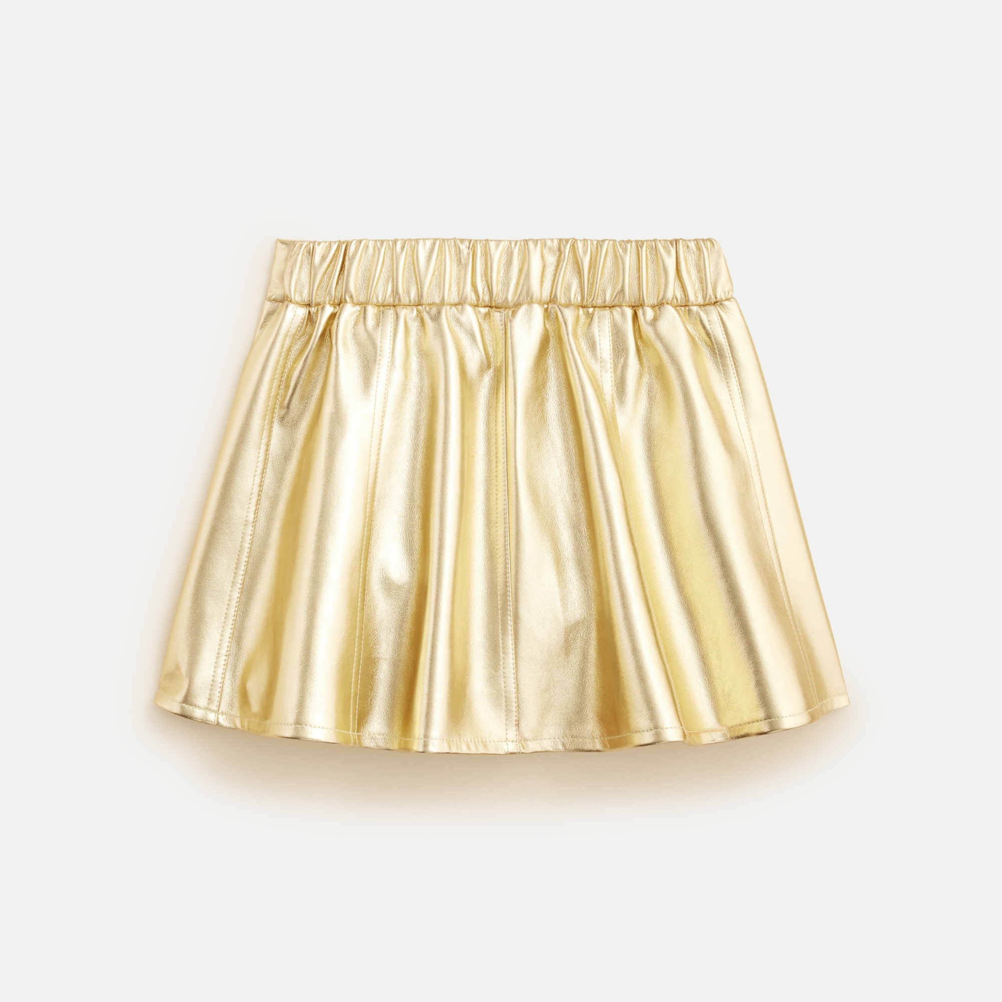 Girls' picture day skirt in faux metallic leather