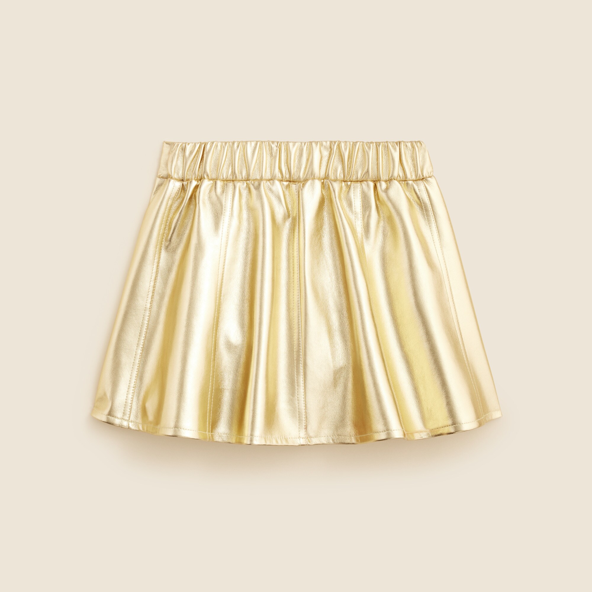 Girls' picture day skirt in faux metallic leather