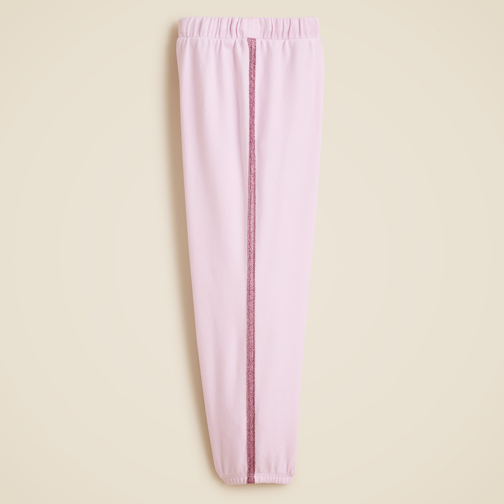 Girls' cozy rib sweatpant with glitter stripe
