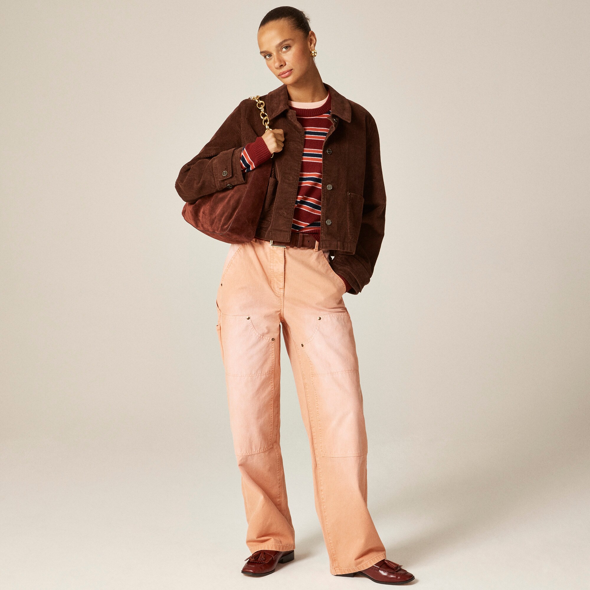 Perfect cashmere crewneck sweater in stripe