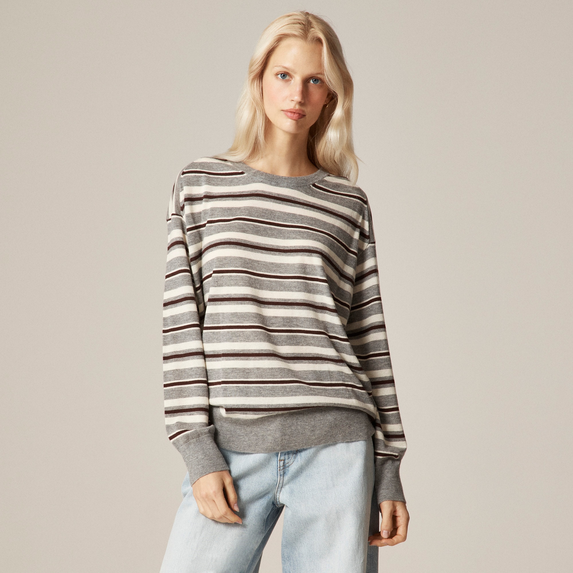 Featherweight cashmere relaxed crewneck sweater