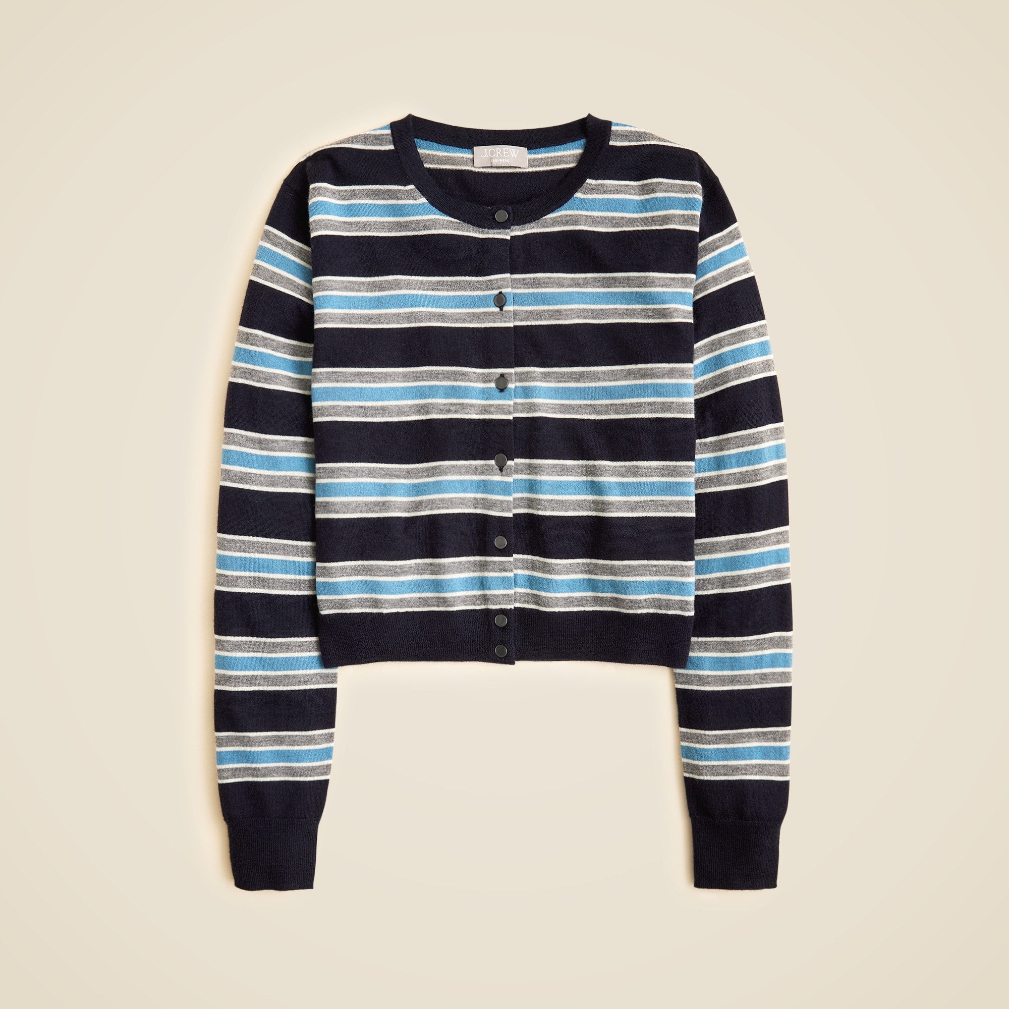 Featherweight cashmere cardigan in stripe