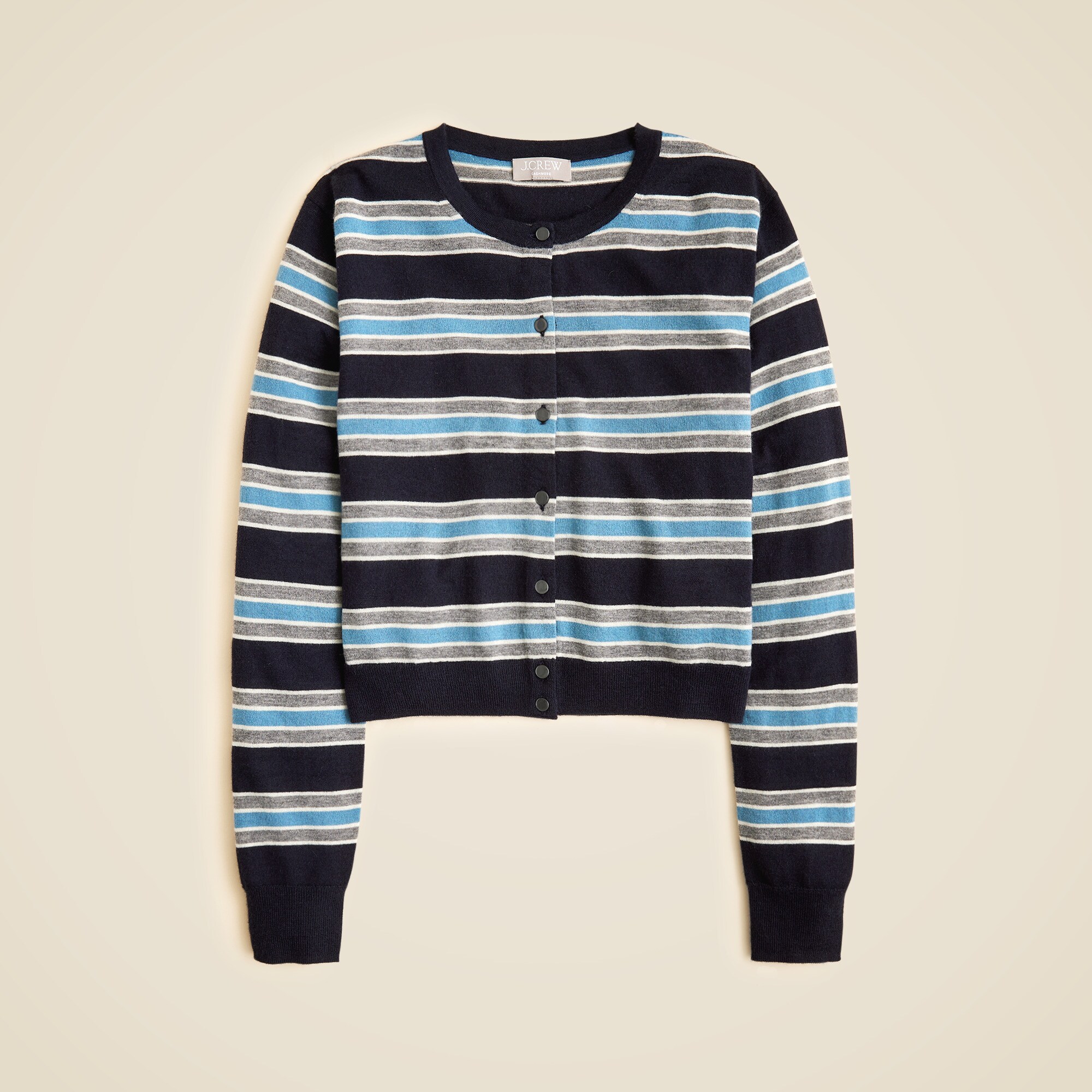  Featherweight cashmere cardigan in stripe