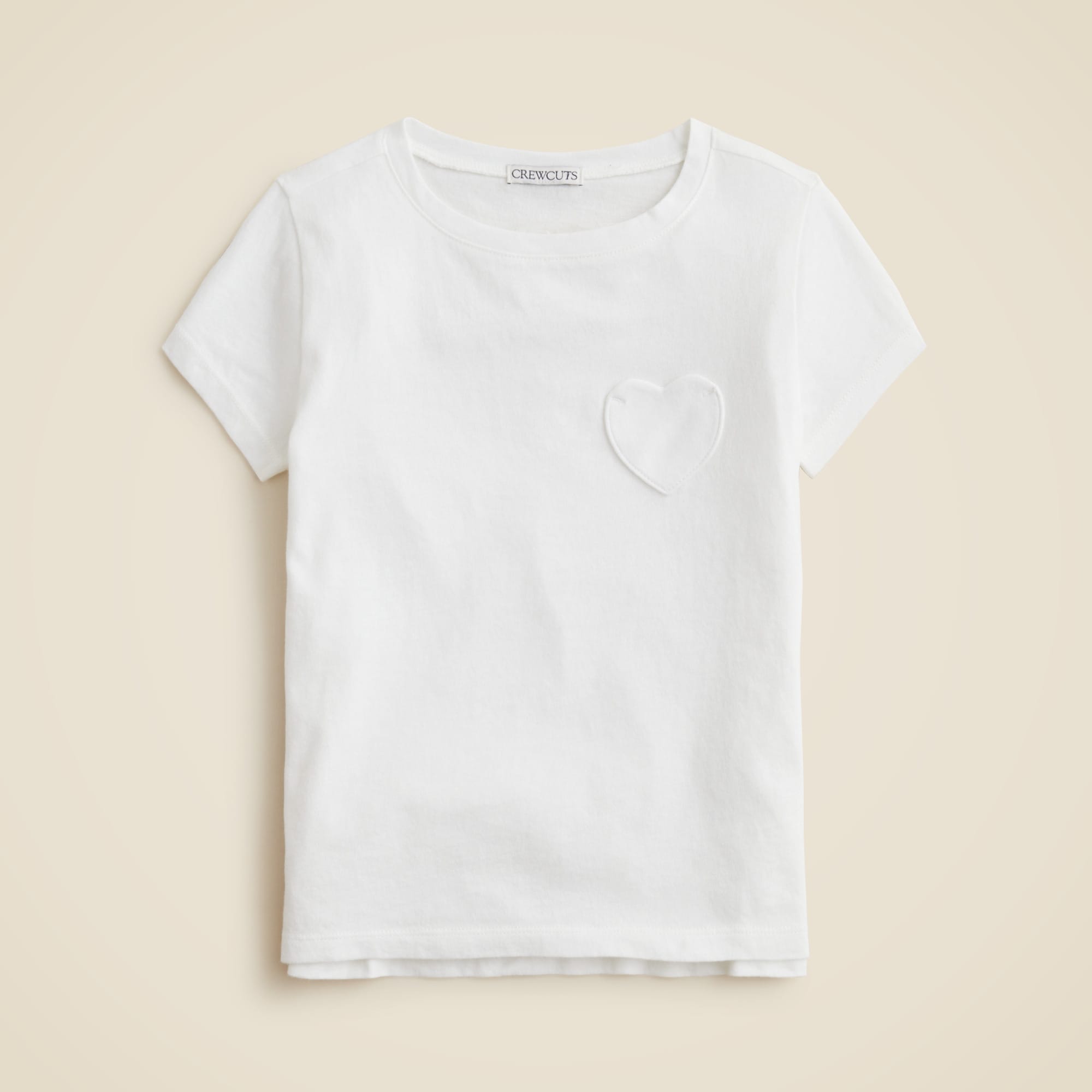 Girls' Short-sleeve Heart-pocket T-shirt In Vintage Jersey