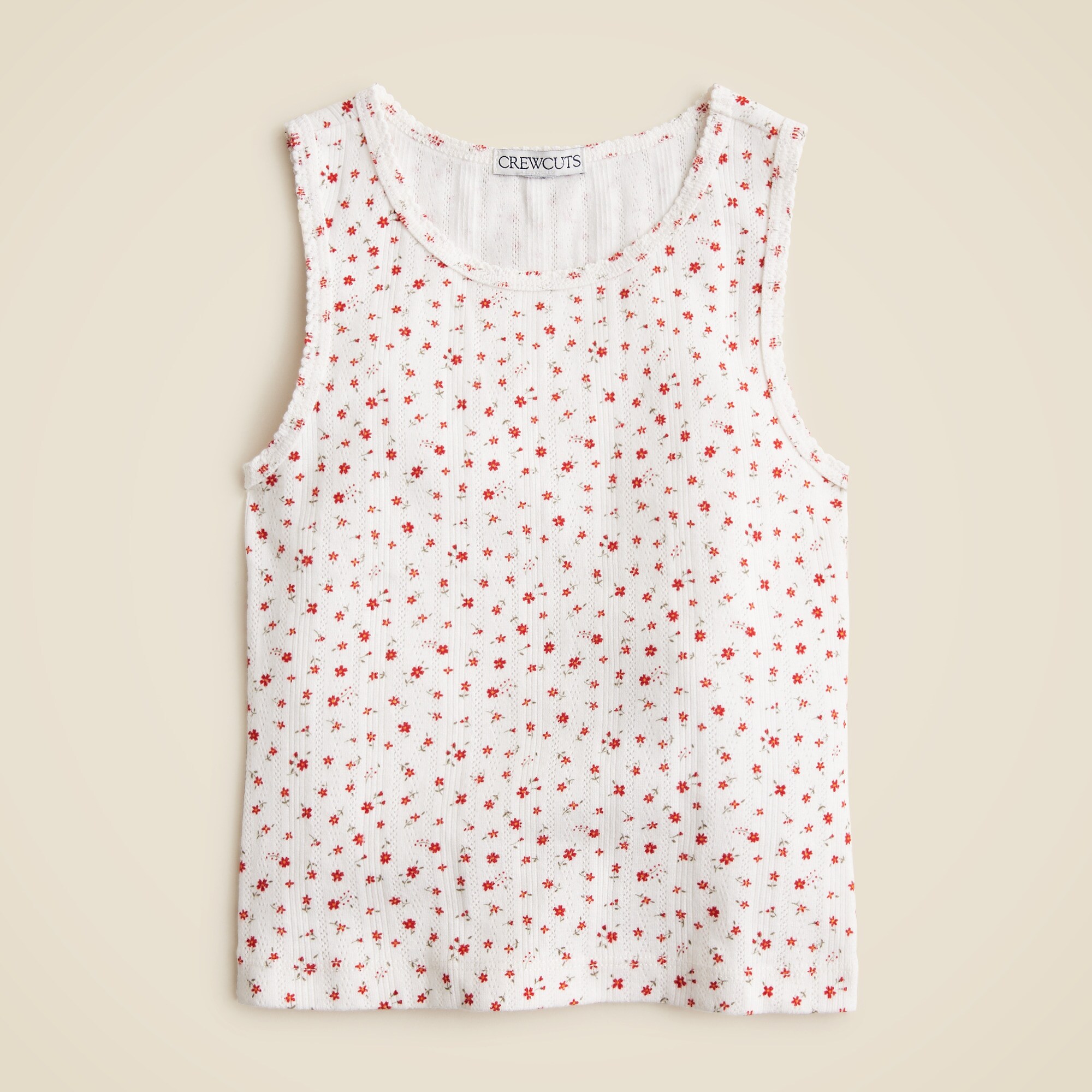  Girls' pointelle-knit tank top in floral