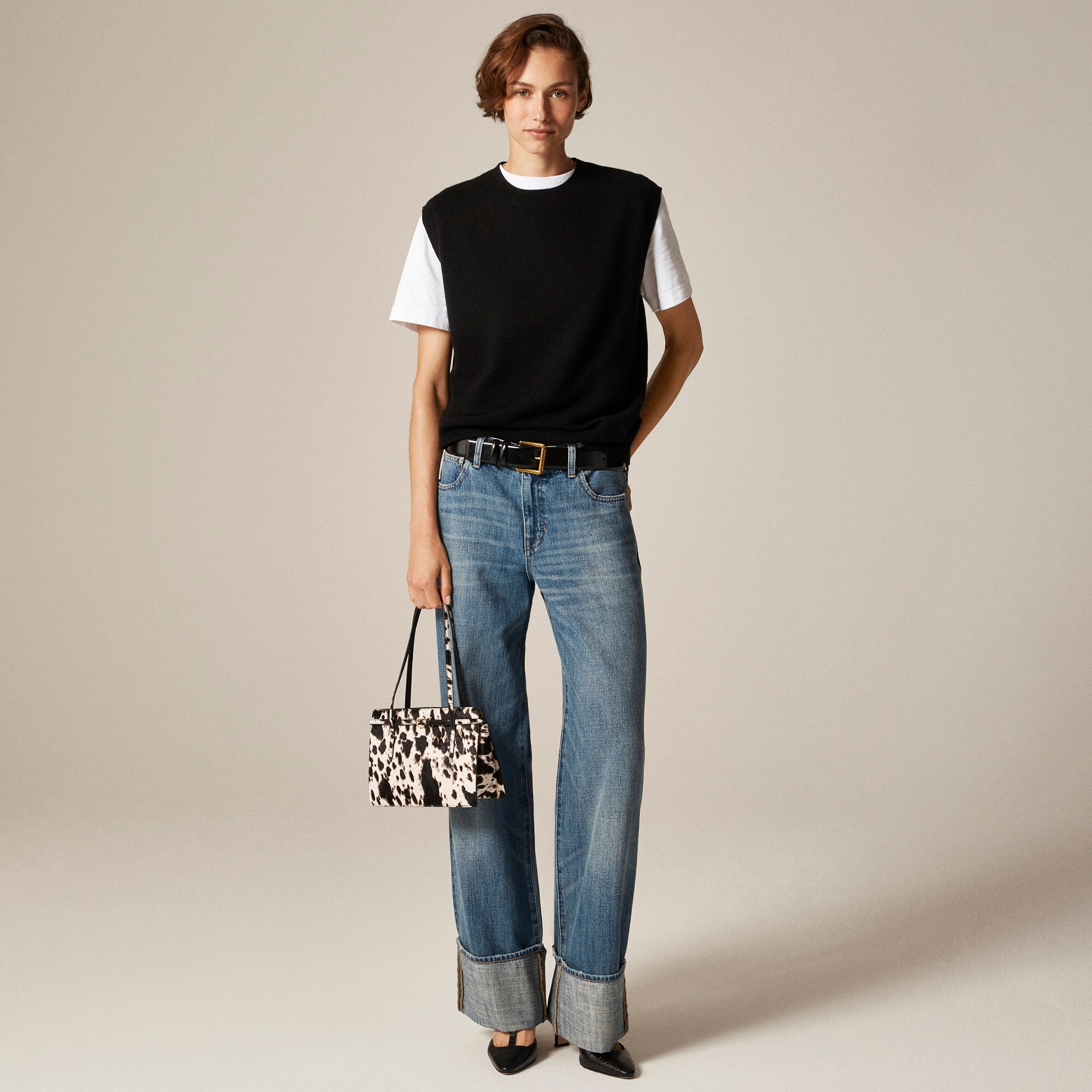 Cashmere relaxed sweater-vest