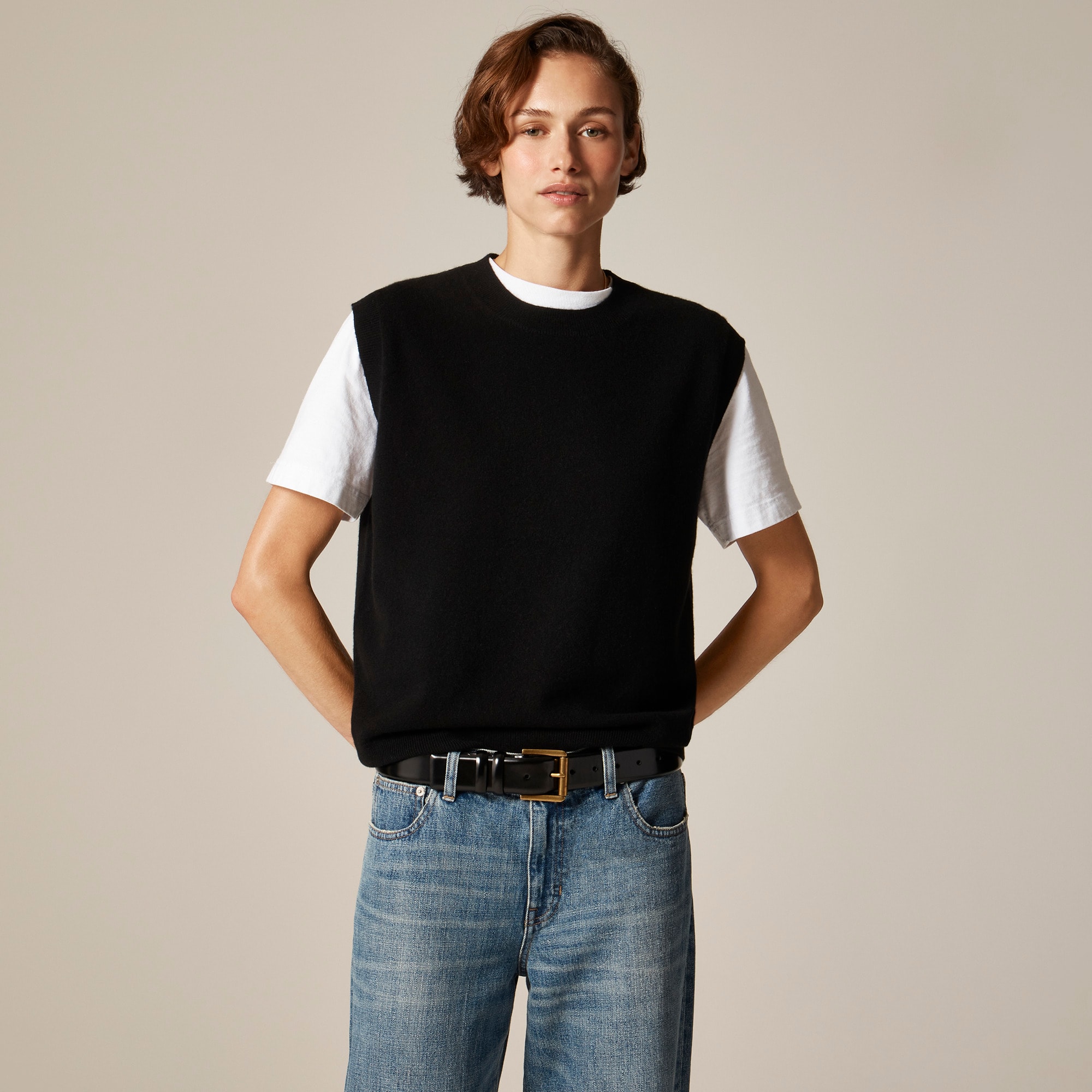  Cashmere relaxed sweater-vest